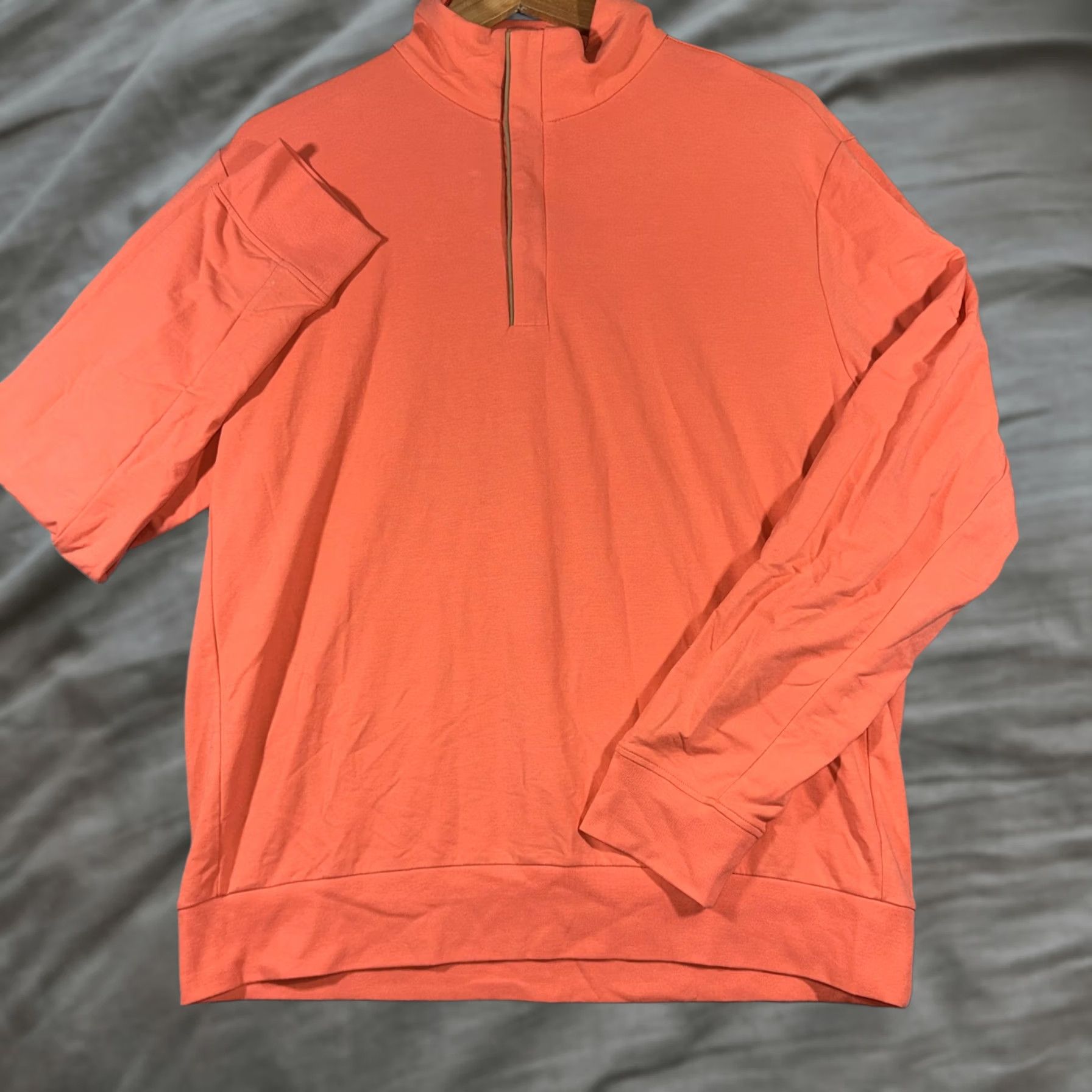 Polo Ralph Lauren Polo Golf Ralph Lauren Mens L Orange Repellent 1/4 Zip Mock Neck Pullover Shirt Size US L / EU 52-54 / 3 - 1 Thumbnail