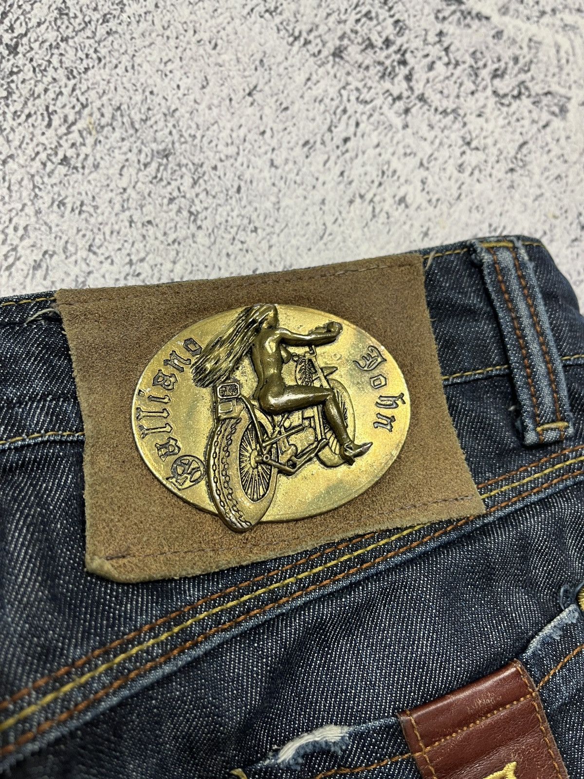 John Galliano Vintage John Galliano Crazy Y2k Jeans Big Buckle Rare Sz 27 Size 27" / US 4 / IT 40 - 4 Thumbnail