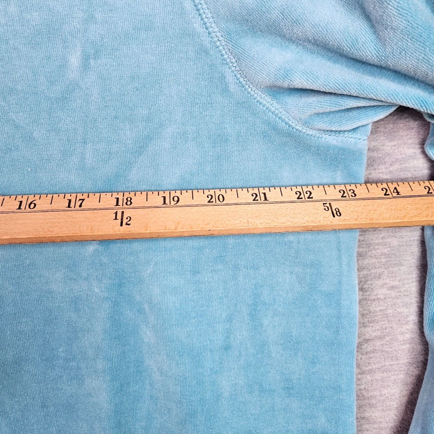 Vintage Appleseed's Women XL Light Aqua Velour Long Sleeve Sweatshirt Pullover Casual Blue White Tags/Label? Size XL / US 12-14 / IT 48-50 - 5 Thumbnail