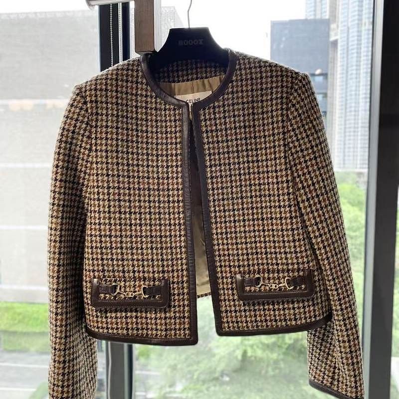 Celine Celine Houndstooth Wool Jacket Size 40 Size M / US 6-8 / IT 42-44 - 1 Thumbnail