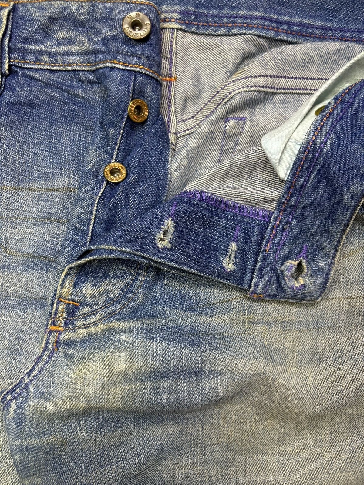 Diesel Vintage Diesel Button Fly Mud Wash Distressed Rip Flare Jean Size US 37 - 3 Thumbnail