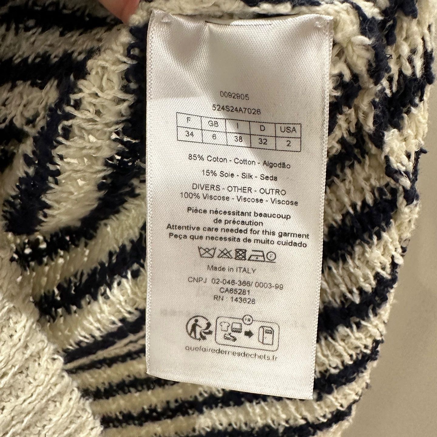 Christian Dior Monsieur Dior may792 25 New Striped Star Logo Knit Tee 34 Cotton Size XS / US 0-2 / IT 36-38 - 4 Thumbnail