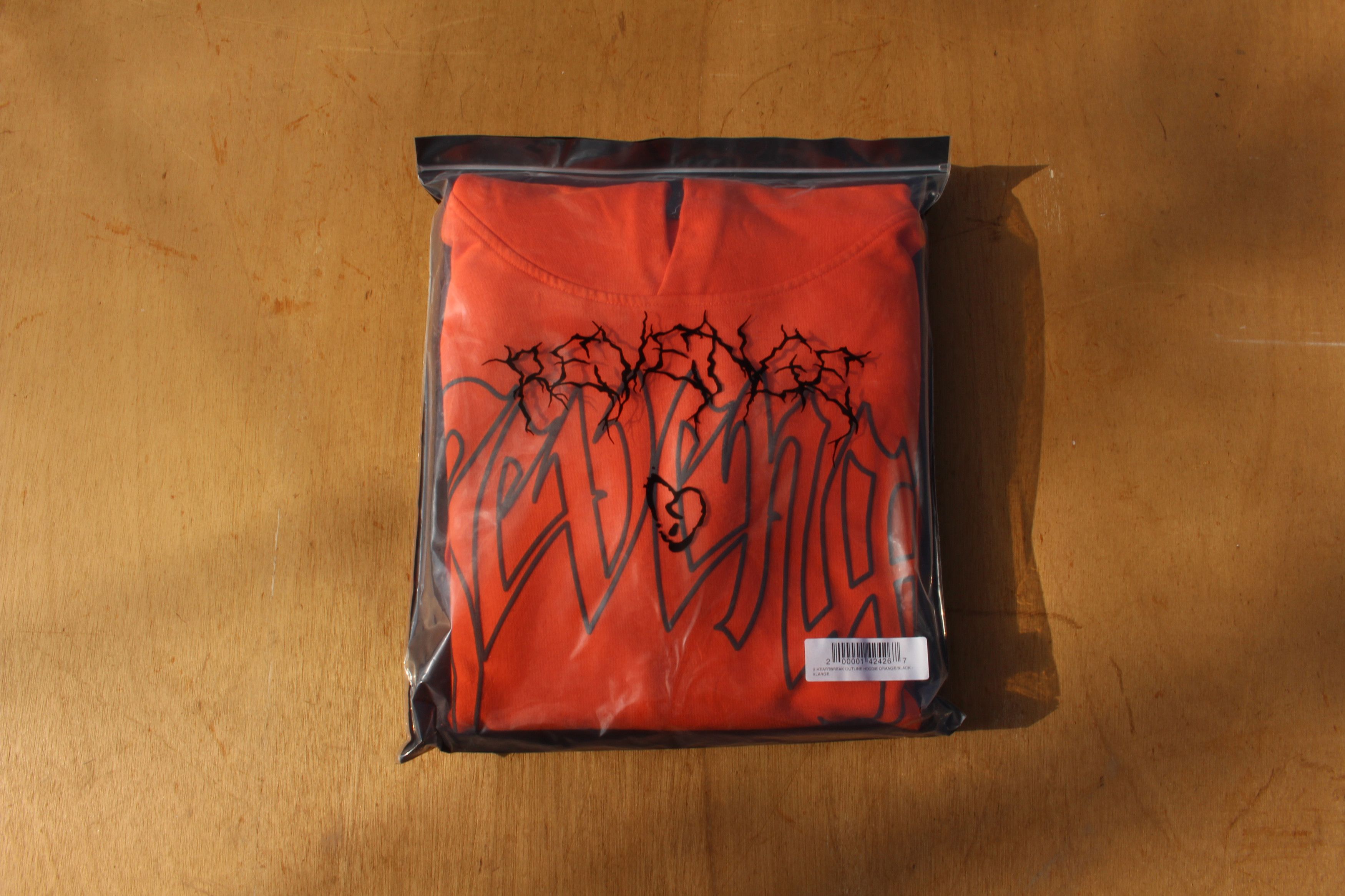 Revenge X HEARTBREAK OUTLINE HOODIE ORANGE/BLACK Size US XL / EU 56 / 4 - 1 Thumbnail