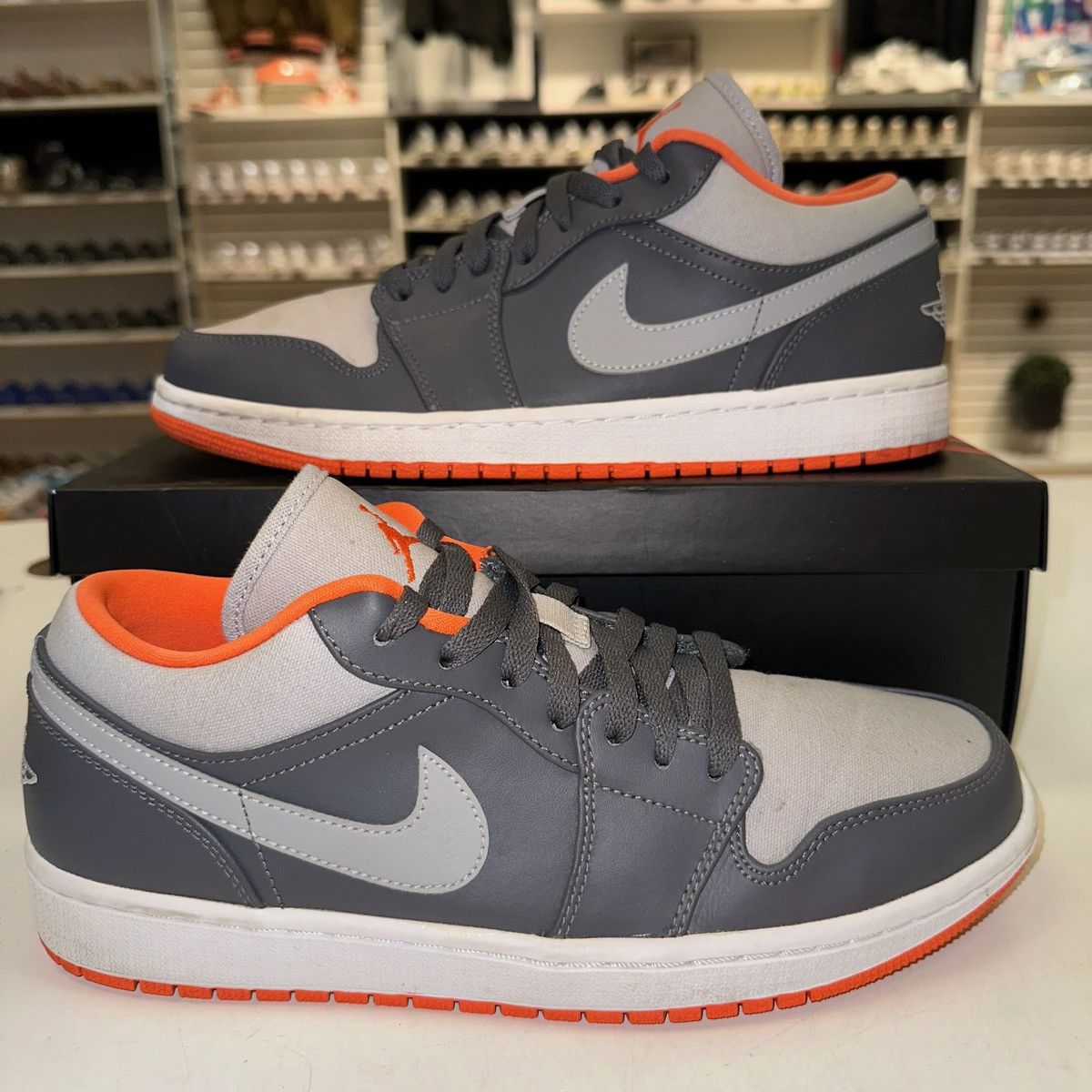 Jordan Brand Size 10 - Nike Air Jordan 1 Low Electric Orange Gray Size US 10 / EU 43 - 1 Thumbnail