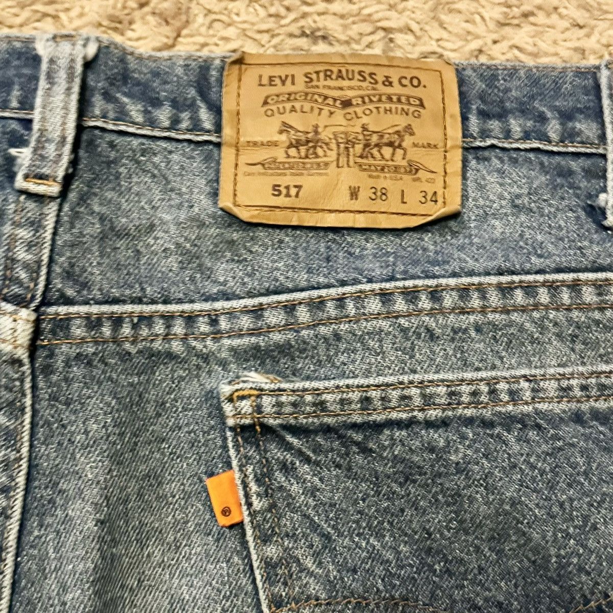Levi's × Vintage VINTAGE MADE IN USA LEVI’S 517 ORANGE TAB JEANS! Size US 36 / EU 52 - 7 Thumbnail