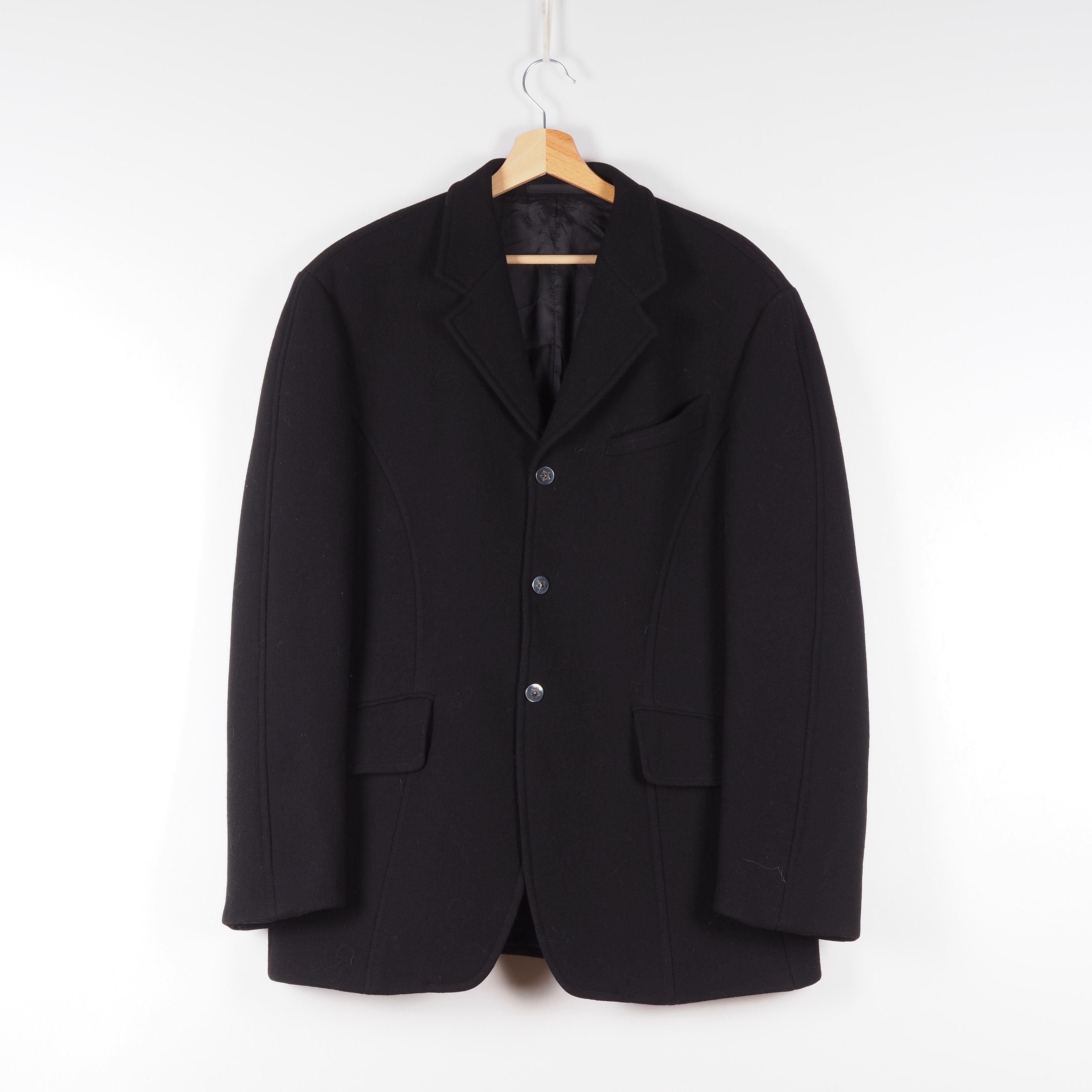 Thierry Mugler × Vintage Thierry Mugler Vintage Wool Black Sport Coat Blazer Jacket Size 40R - 3 Thumbnail