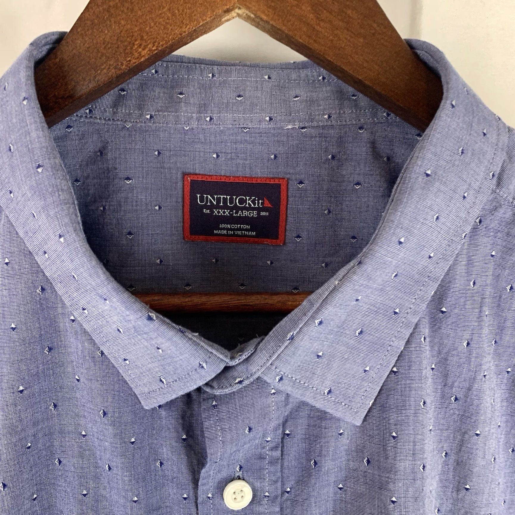 UNTUCKit UNTUCKit Shirt Mens 3XL Blue Geometric Long Sleeve Button-Up Casual Adult Regular Men Size US XXL / EU 58 / 5 - 3 Thumbnail