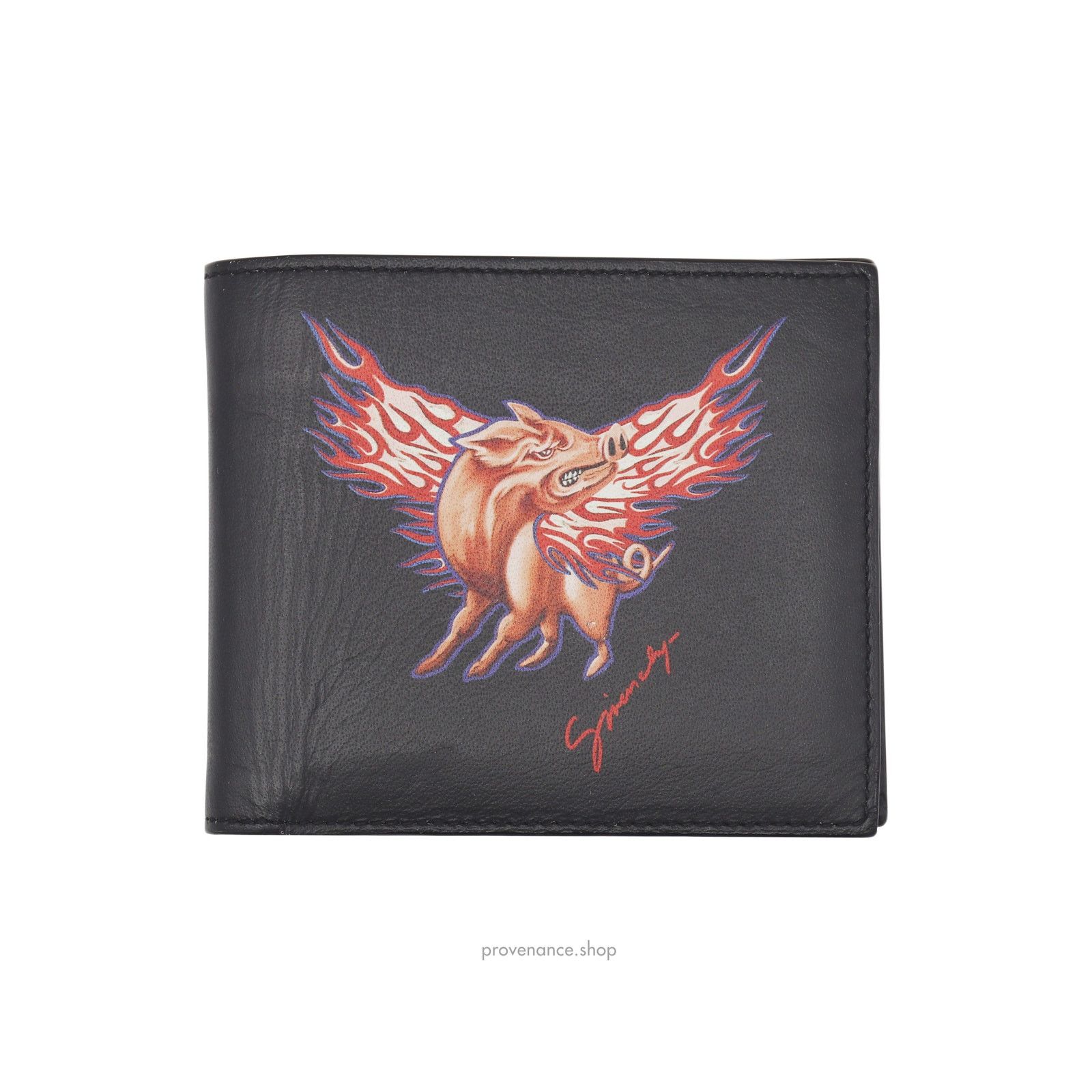 Givenchy 🔴 Givenchy Leather Wallet with Zodiac Sign Pig Print Size ONE SIZE - 1 Thumbnail