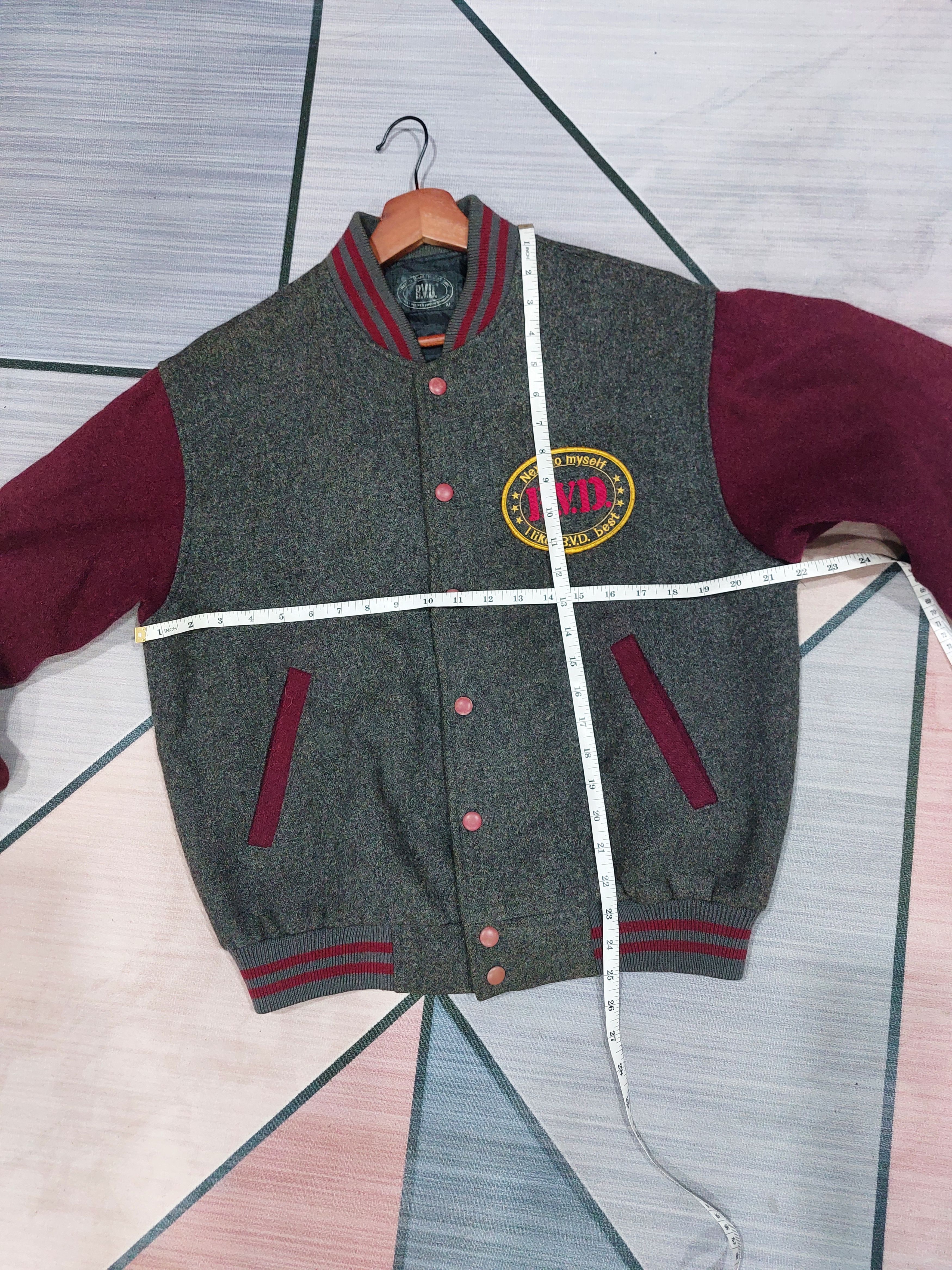 Japanese Brand Vintage BVD Varsity Wool Jacket Size US M / EU 48-50 / 2 - 15 Thumbnail