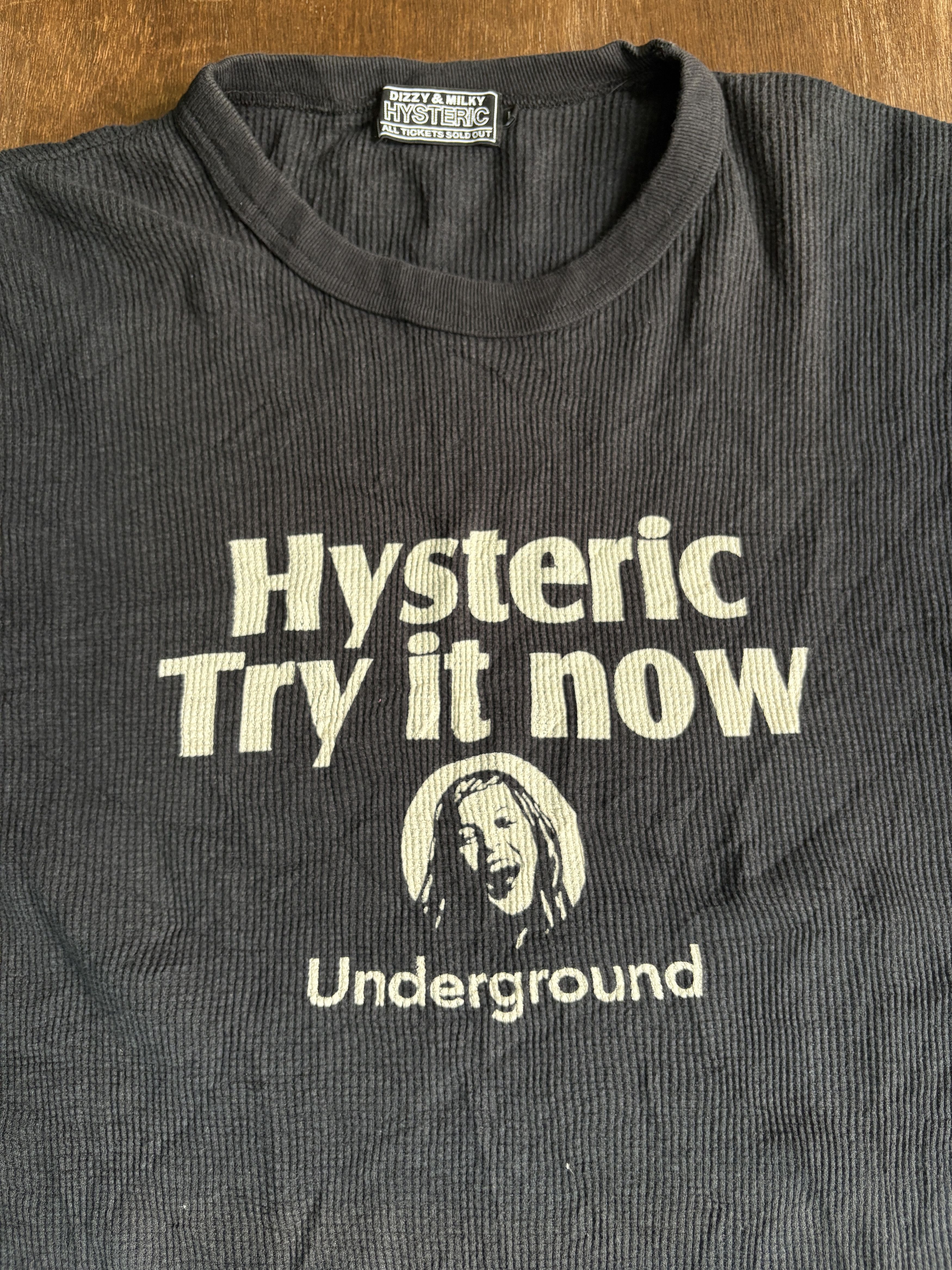 Hysteric Glamour Dizzy & Milky HYSTERIC "Try It Now" Graphic Tee Black L Size US L / EU 52-54 / 3 - 2 Thumbnail