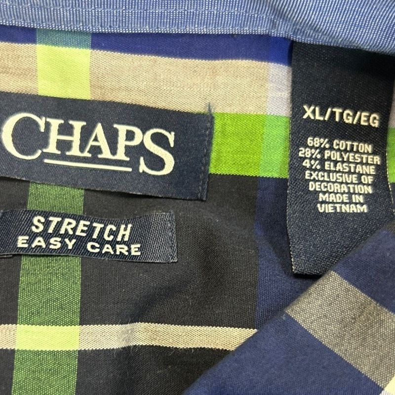 Chaps Chaps Mens XL Stretch Plaid Button Down PolyCotton Shirt Size US XL / EU 56 / 4 - 4 Thumbnail