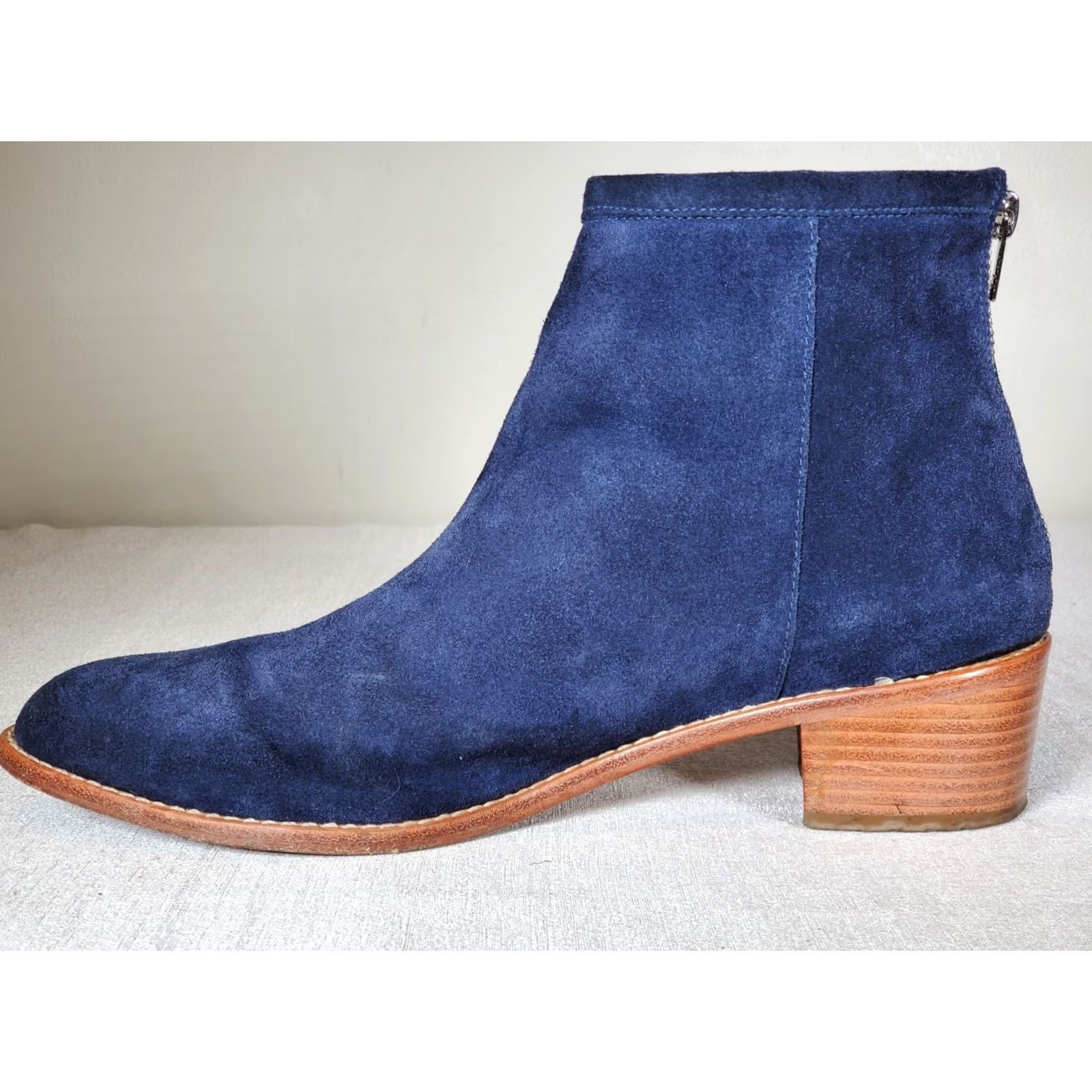 Loeffler Randall Loeffler Randall Felix Blue Suede Leather Ankle Boots Women's US 11 B Back Zip Exposed Zipper LR Logo Pull Suede Leather Sole Size US 11 / IT 41 - 3 Thumbnail