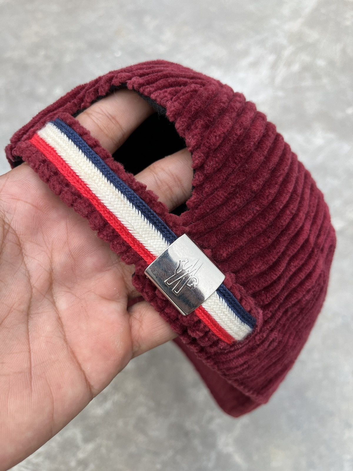 Moncler Moncler Corduroy Burgundy Baseball Cap Size ONE SIZE - 7 Thumbnail