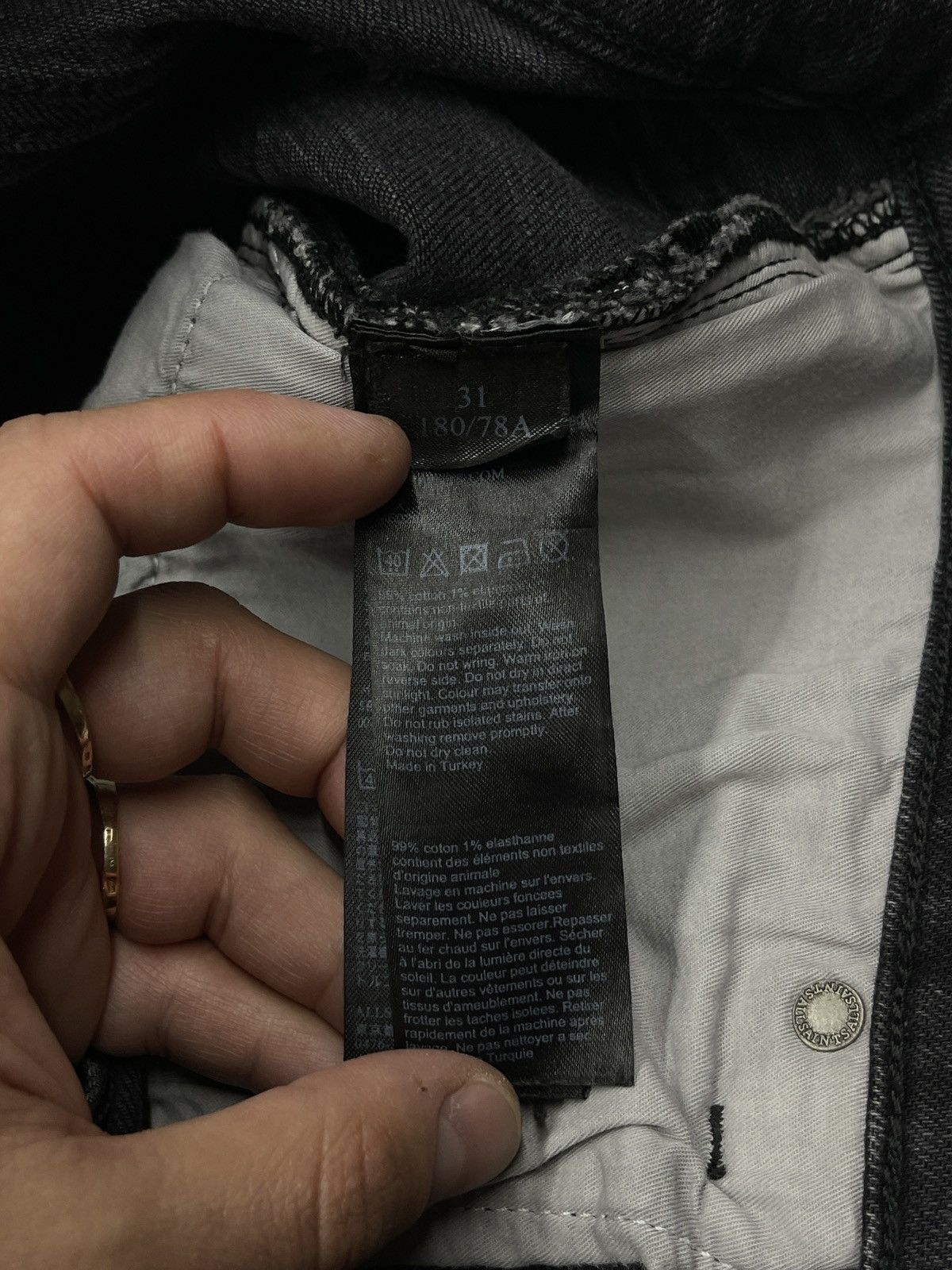 Allsaints × Designer Mens AllSaints Rex Denim Jeans Grey Big Logo Pocket Size 31 Size US 31 - 17 Thumbnail