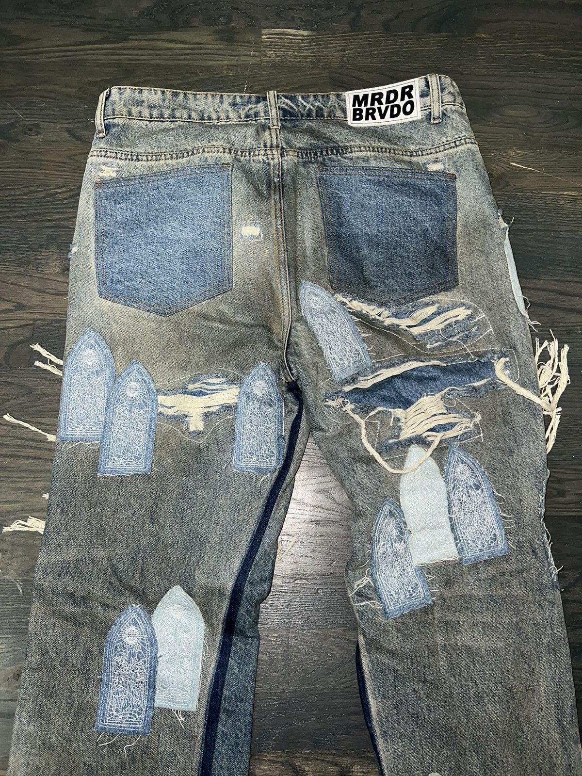 Who Decides War PATCHED ARCH REPAIRED BLOWOUT DENIM Size US 34 / EU 50 - 5 Thumbnail