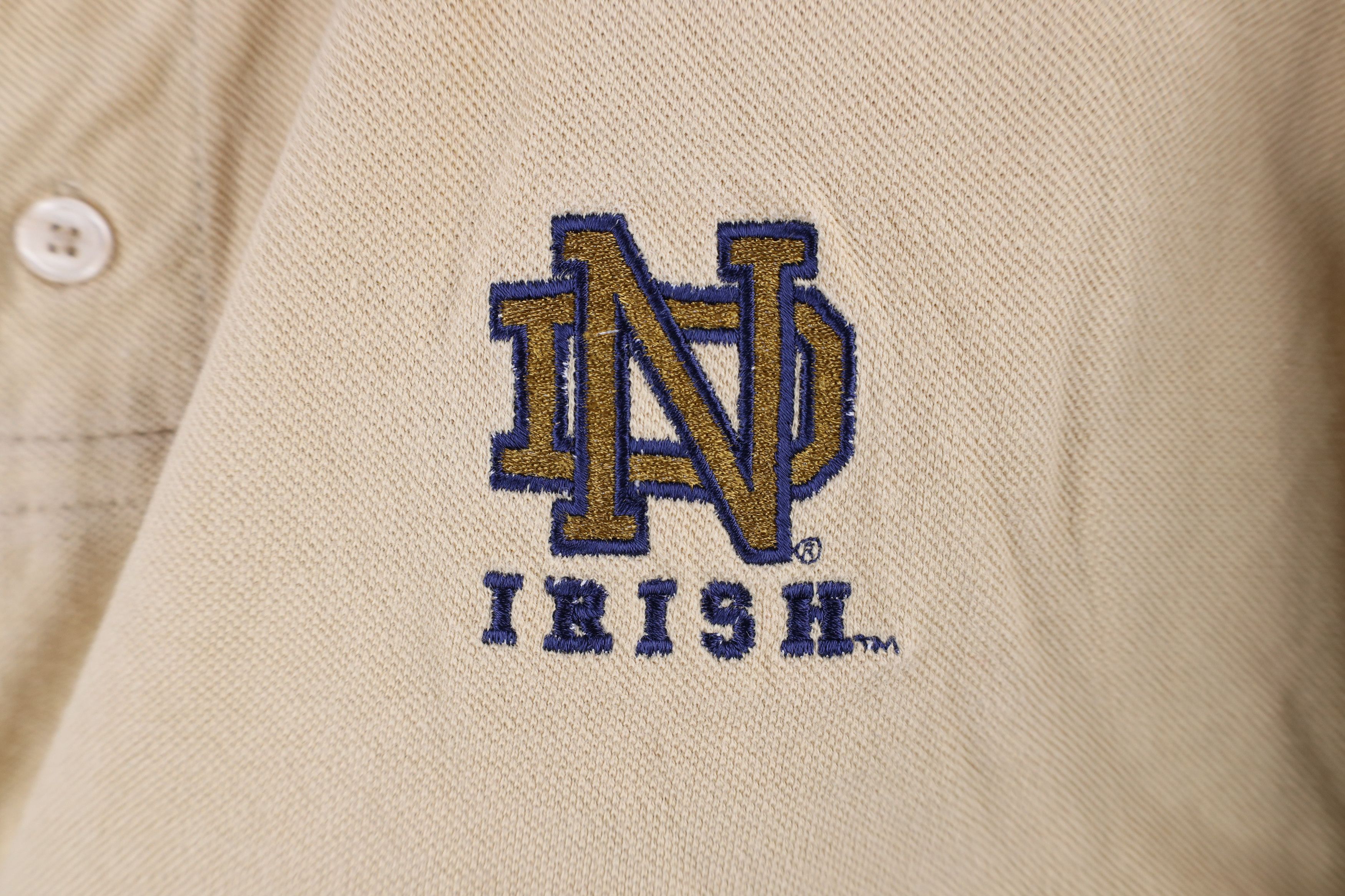 Vintage Vintage 90s Dame University Irish Collared Polo Shirt Gold Size US L / EU 52-54 / 3 - 4 Thumbnail