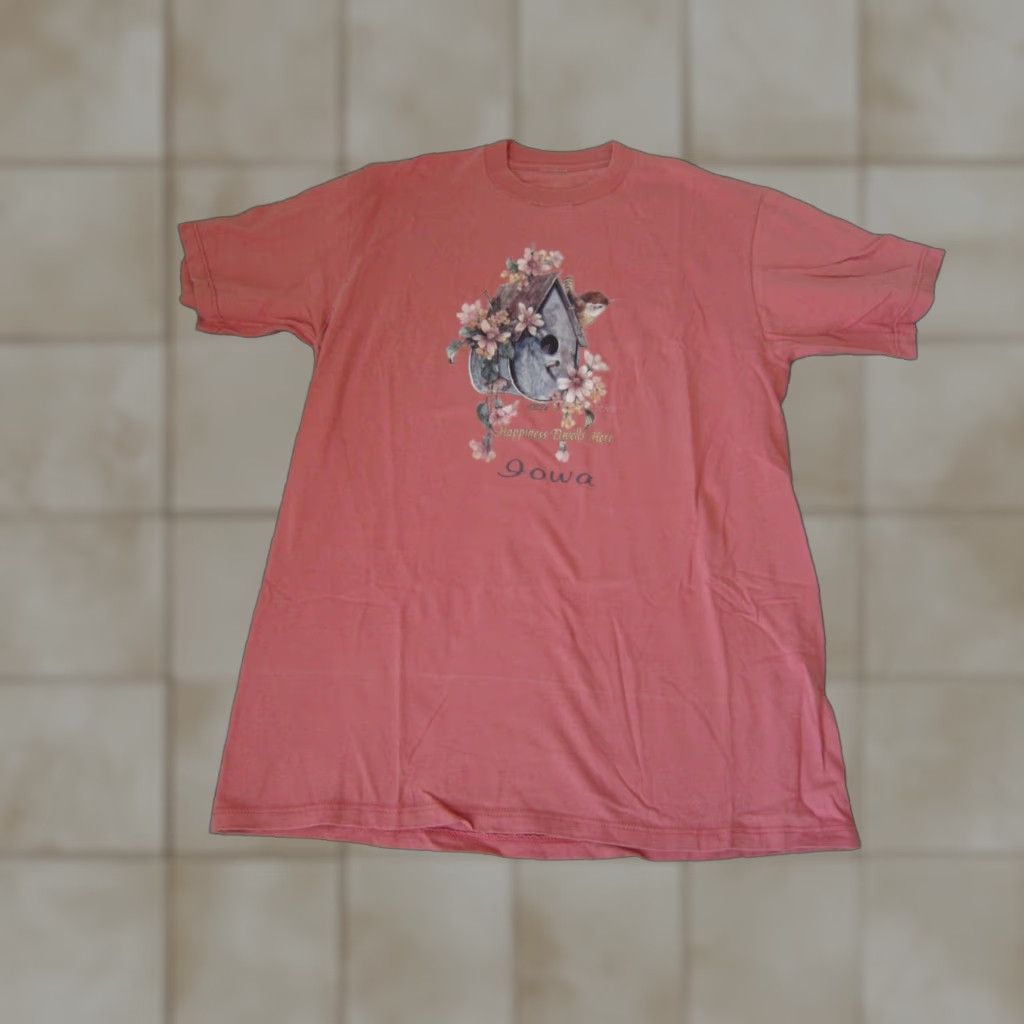 Vintage VINTAGE Grandma Shirt Mens L Pink 90s Birdhouse Tee T Cottage Core Birds Shirt Mens L Pink 90s Birdhouse Tee T Size US L / EU 52-54 / 3 - 1 Thumbnail