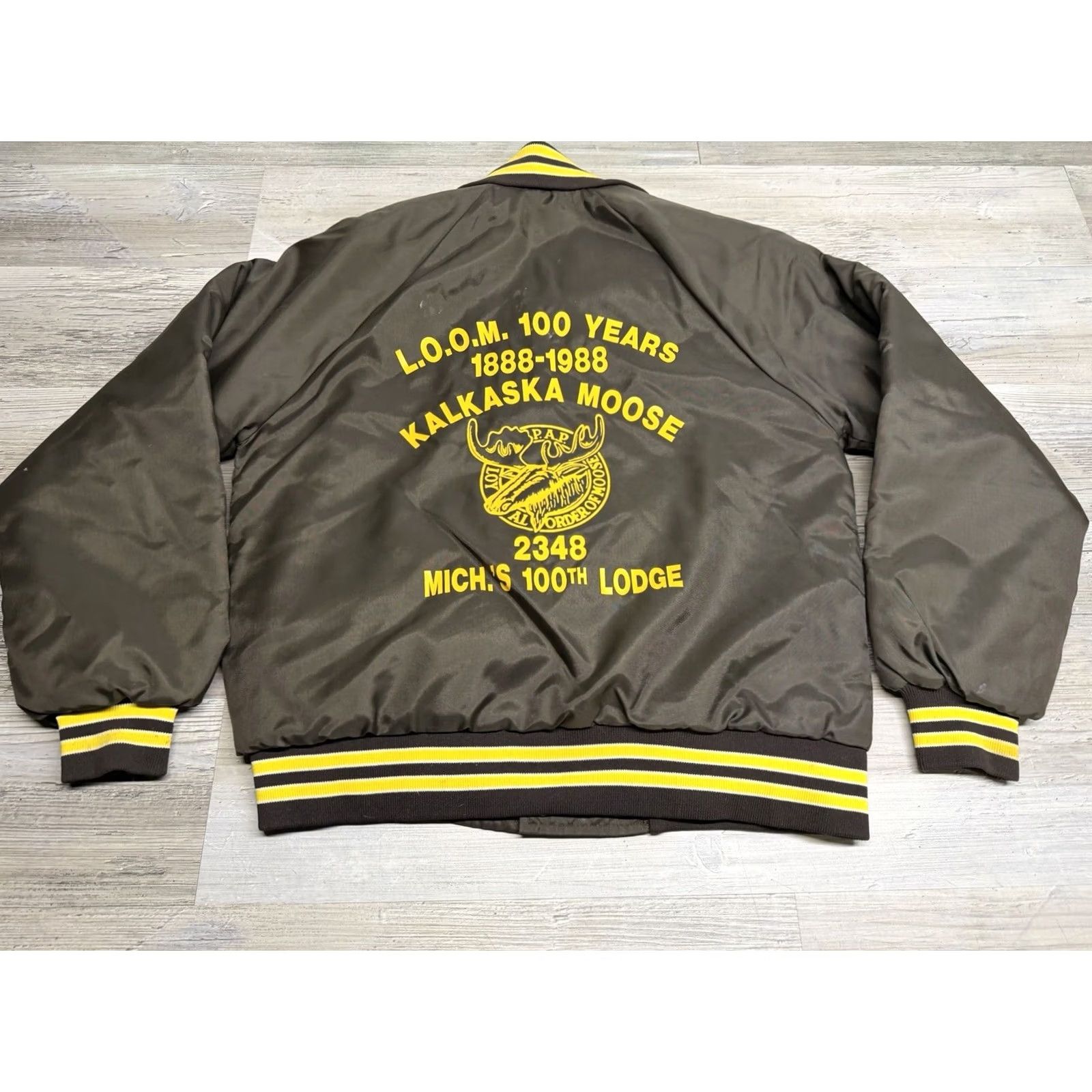 Vintage Vintage Loyal Order of Moose Satin Bomber Jacket Sz S Kalkaska Lodge Size US S / EU 44-46 / 1 - 2 Thumbnail