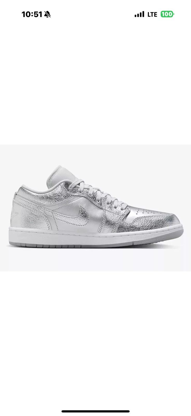 Nike Nike Air Jordan 1 Low SE Metallic Silver FN5030-001 Size US 12 / EU 45 - 2 Thumbnail