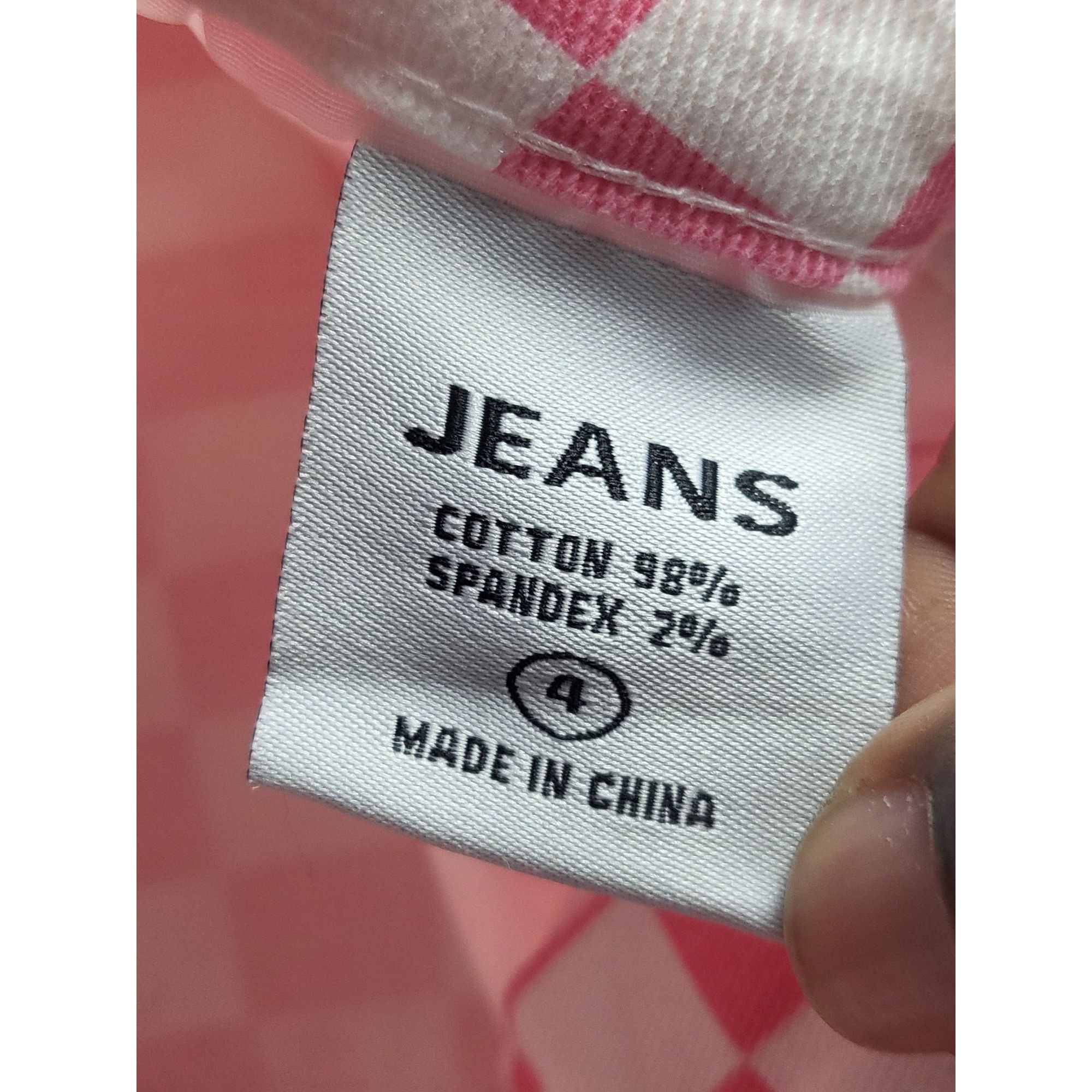 Jean Pink Checkered Bell Bottom Denim Jeeans Women Sz 4 Hipster L Size 27" / US 4 / IT 40 - 3 Thumbnail