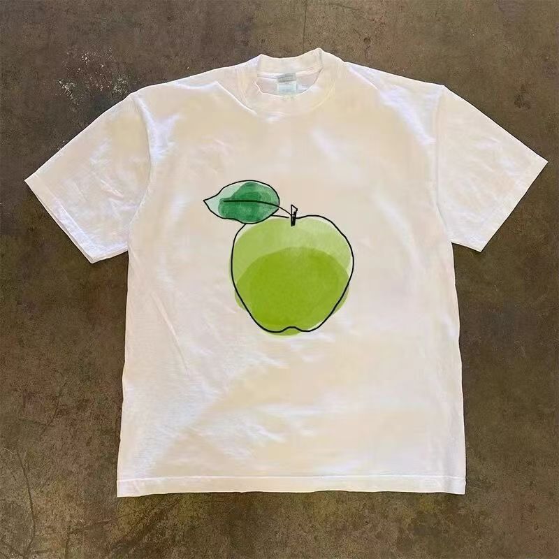 Japanese Brand White retro apple print cotton t-shirt Size US M / EU 48-50 / 2 - 1 Thumbnail