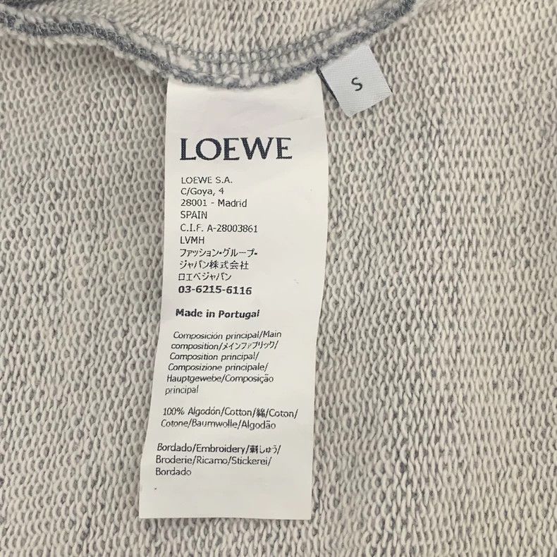 Loewe Loewe Gray logo embroidered cotton hooded drawstring long Size S / US 4 / IT 40 - 6 Thumbnail