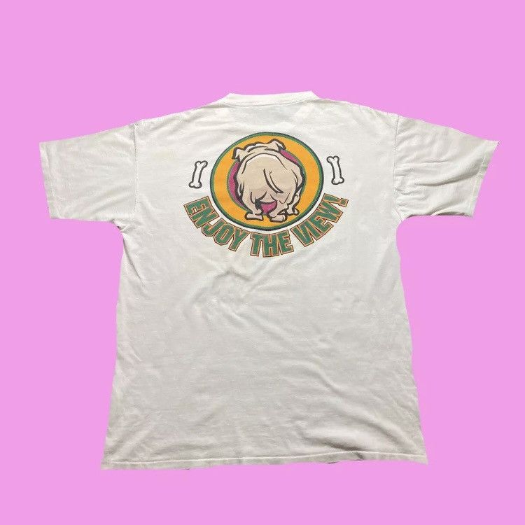 Vintage Vintage Bulldog Enjoy The View Double Sided Graphic T Shirt Size US XL / EU 56 / 4 - 2 Thumbnail