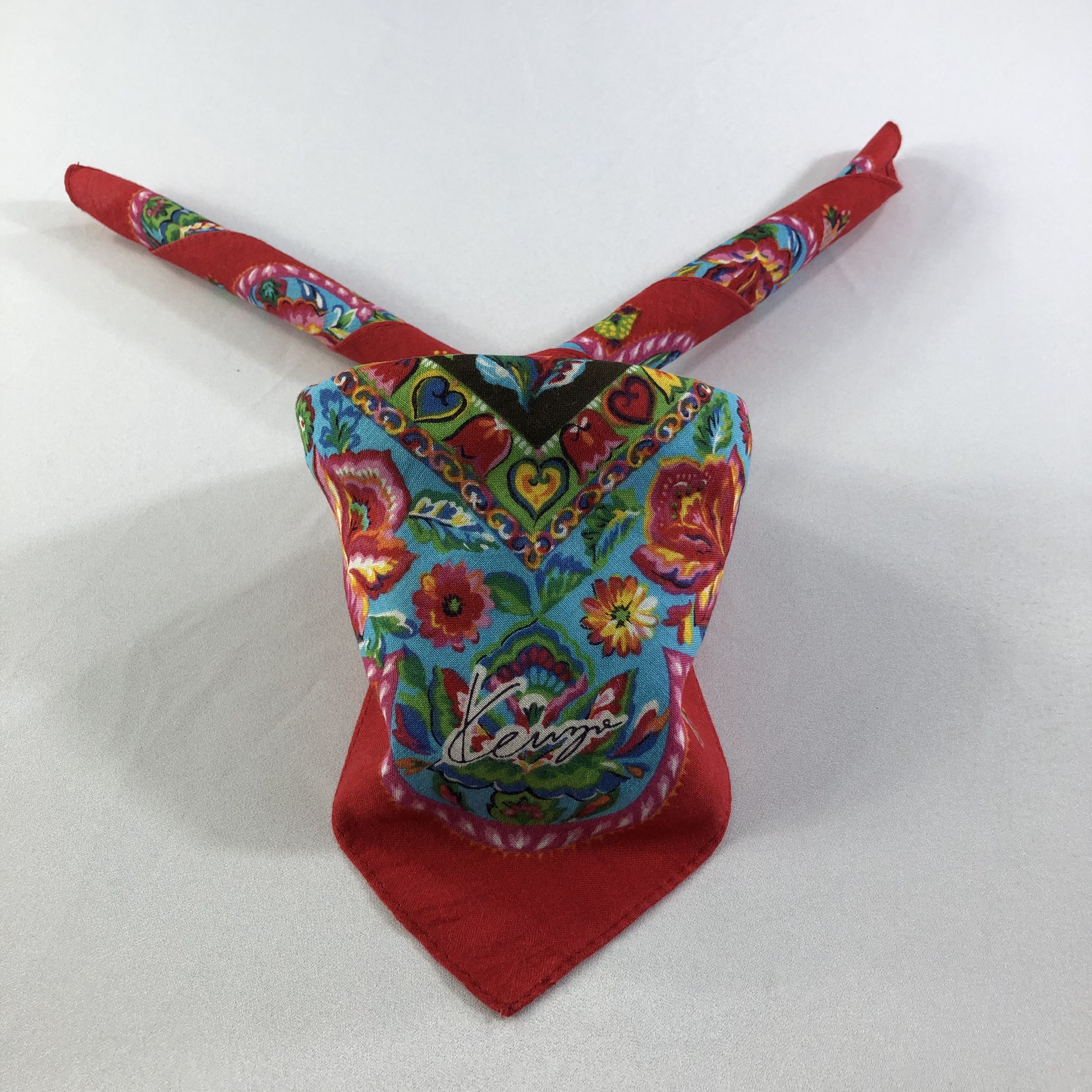Japanese Brand × Kenzo × Vintage Kenzo Floral Handkerchief Neckerchief Bandana H2135 Size ONE SIZE - 2 Thumbnail