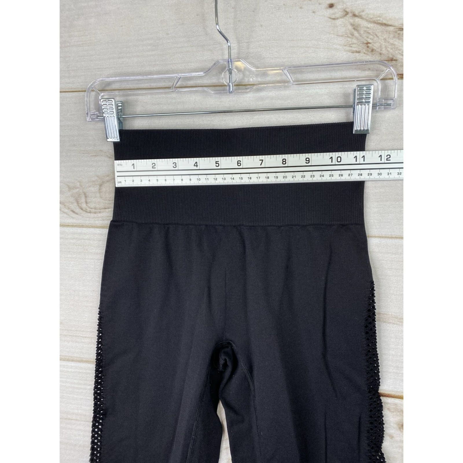 Vintage JoyLab Leggings Shirt Womens S Black Compression Ribbed Waist Ankle Inseam 27 in Nylon Spandex Knit Activewear Gym Training Size 28" / US 6 / IT 42 - 3 Thumbnail