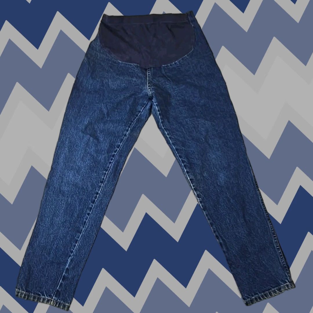 Denime Duo Maternity Jeans Blue Denim Women Size 6 Distressed Straight Denim Jeans Womens Size 28" / US 6 / IT 42 - 1 Thumbnail