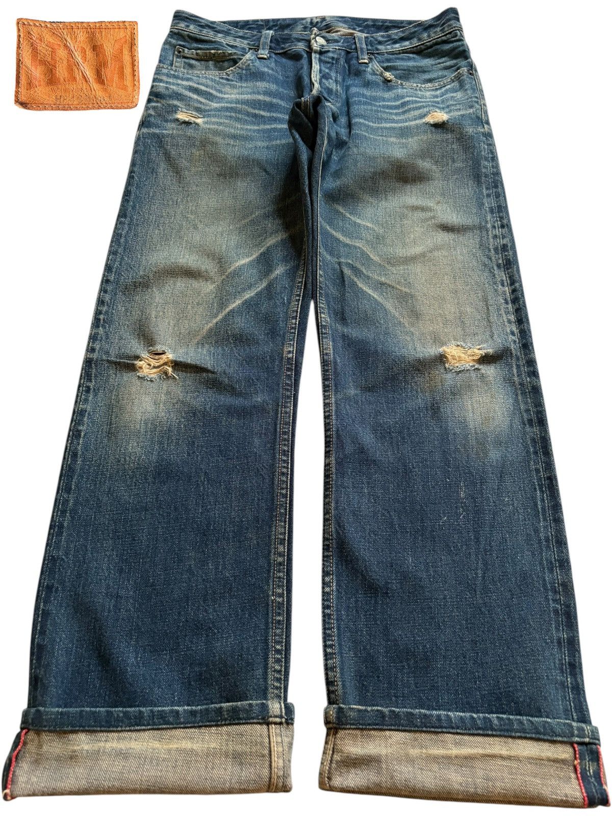 HOLLYWOOD RANCH MARKET Vintage HR Market Selvedge Rusty Mud Wash Loose Jeans Size US 32 / EU 48 - 1 Thumbnail