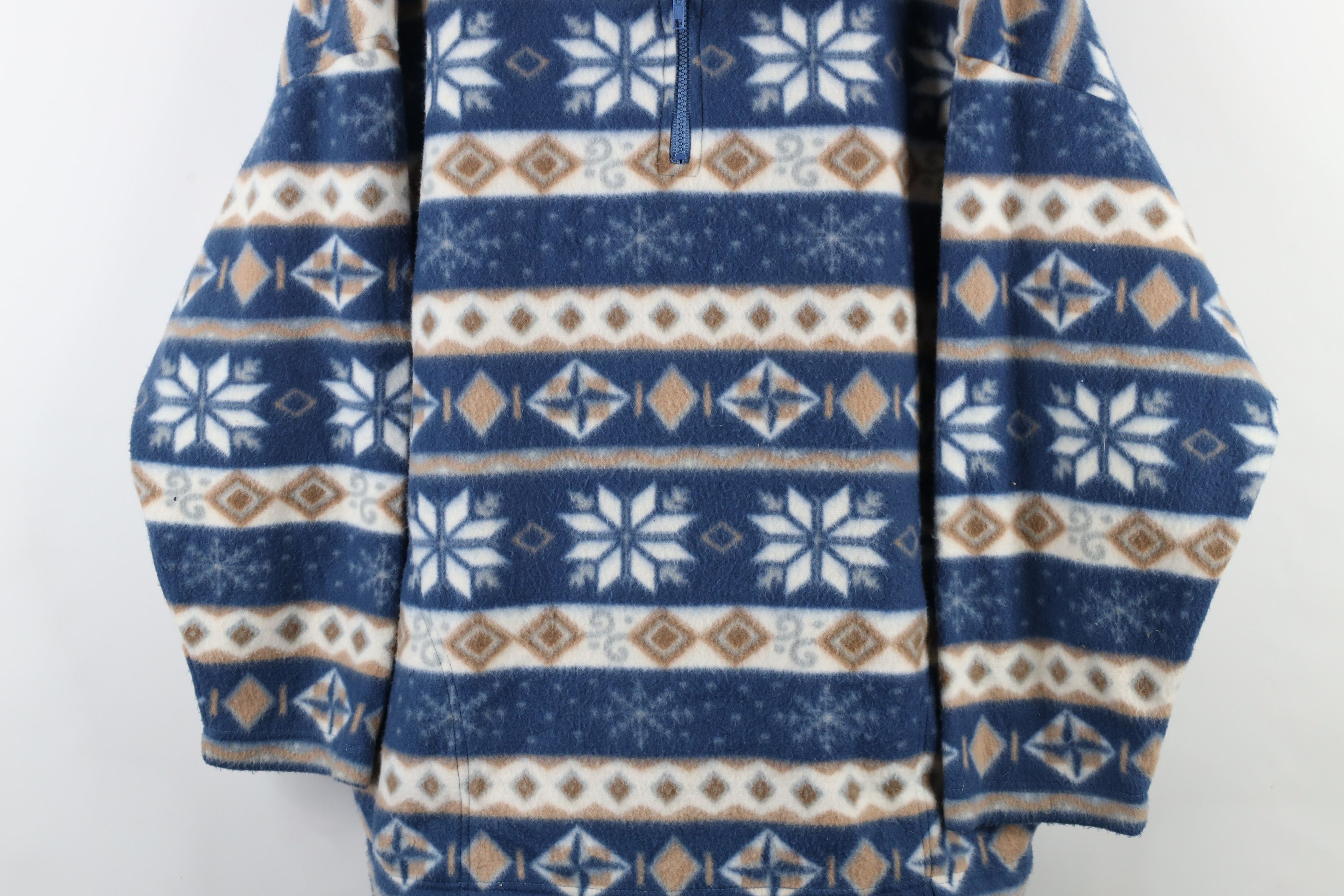 Vintage Vintage 90s Streetwear Christmas Fair Isle Fleece Sweater Size L / US 10 / IT 46 - 3 Thumbnail