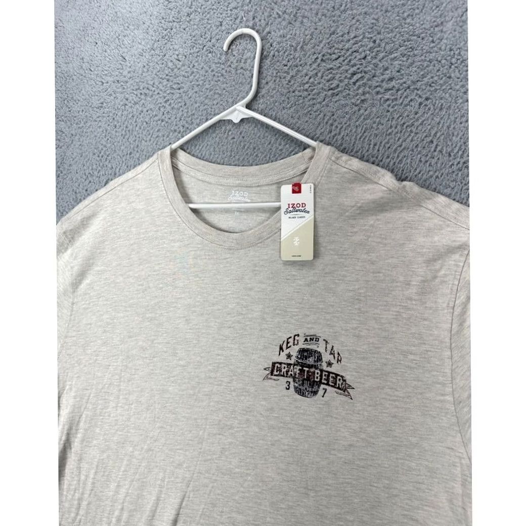 Izod Izod Shirt Adult 3XL Beige Relaxed Classic Crew Neck Long Sleeve T-Shirt Mens NEW Size US XXL / EU 58 / 5 - 6 Thumbnail