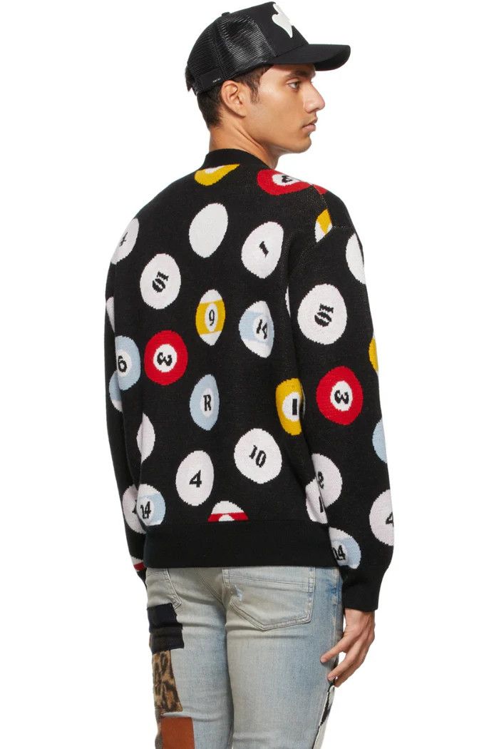 Amiri o1wfsh0625 Pool Ball Cardigan in Black Size US L / EU 52-54 / 3 - 3 Thumbnail