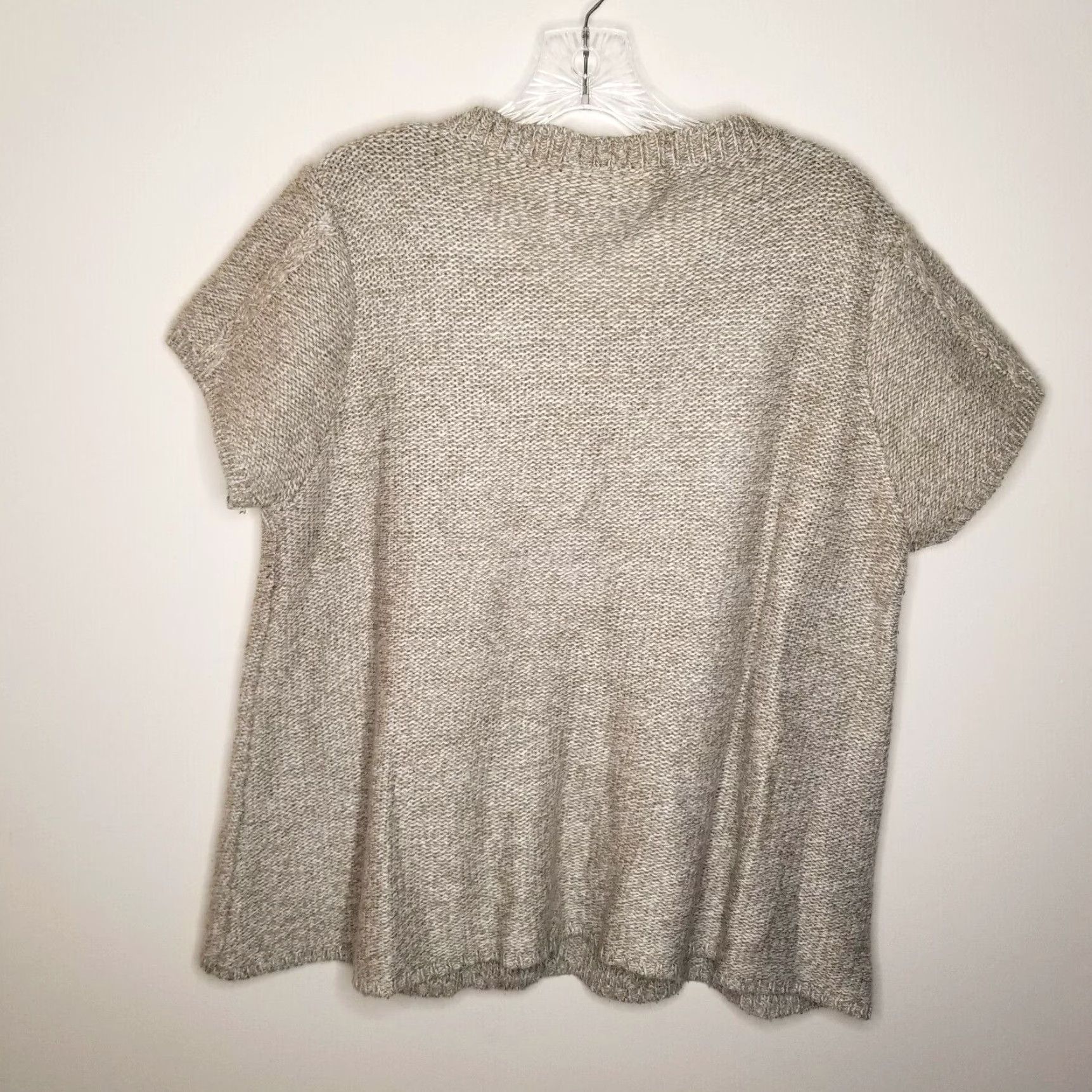 Vintage No Boundaries Womens Beige Knit Short Sleeve Cardigan Sweater XL Juniors Size XL / US 12-14 / IT 48-50 - 4 Thumbnail