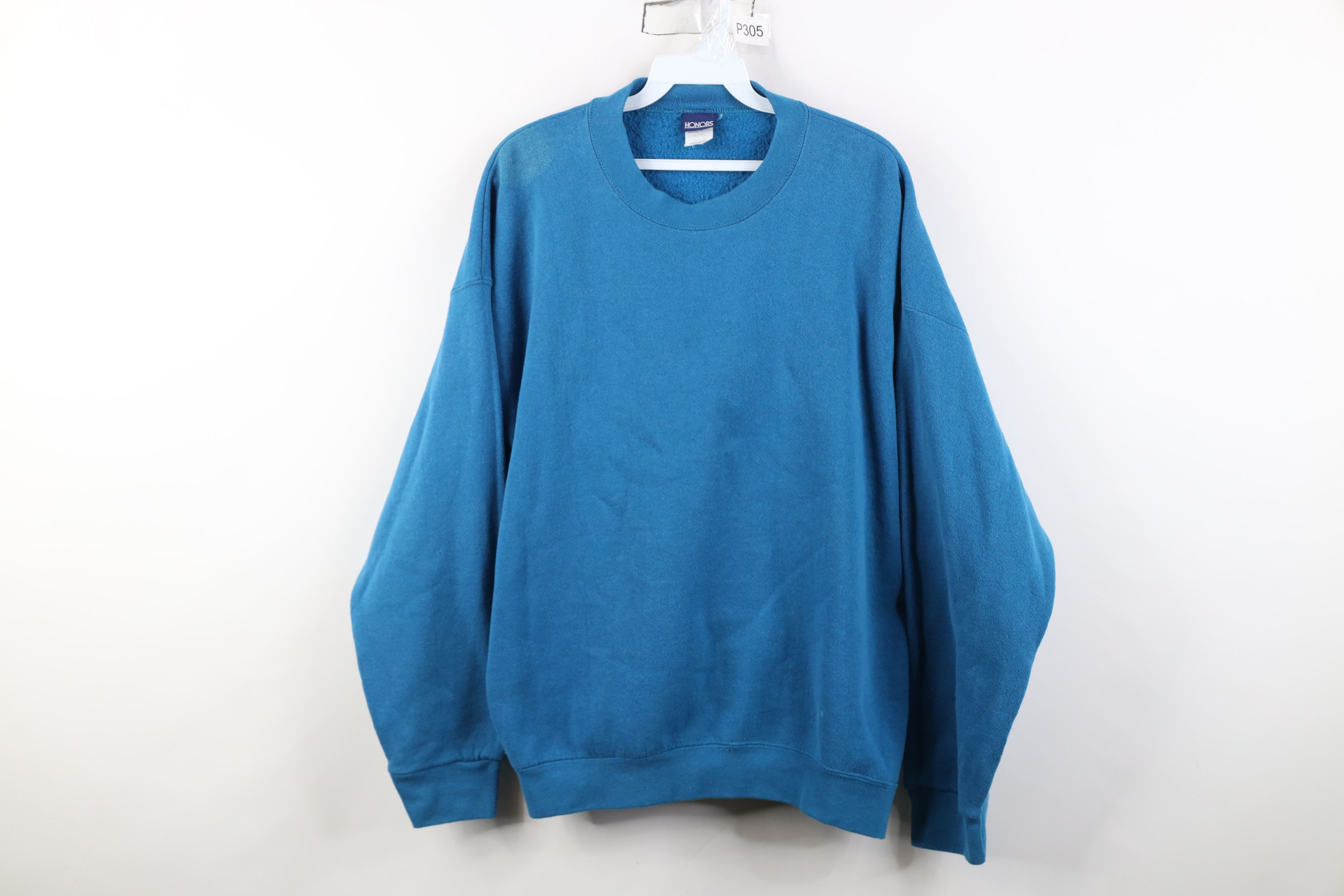 Vintage Vintage 90s Streetwear Blank Crewneck Sweatshirt Blue Size US XL / EU 56 / 4 - 1 Thumbnail