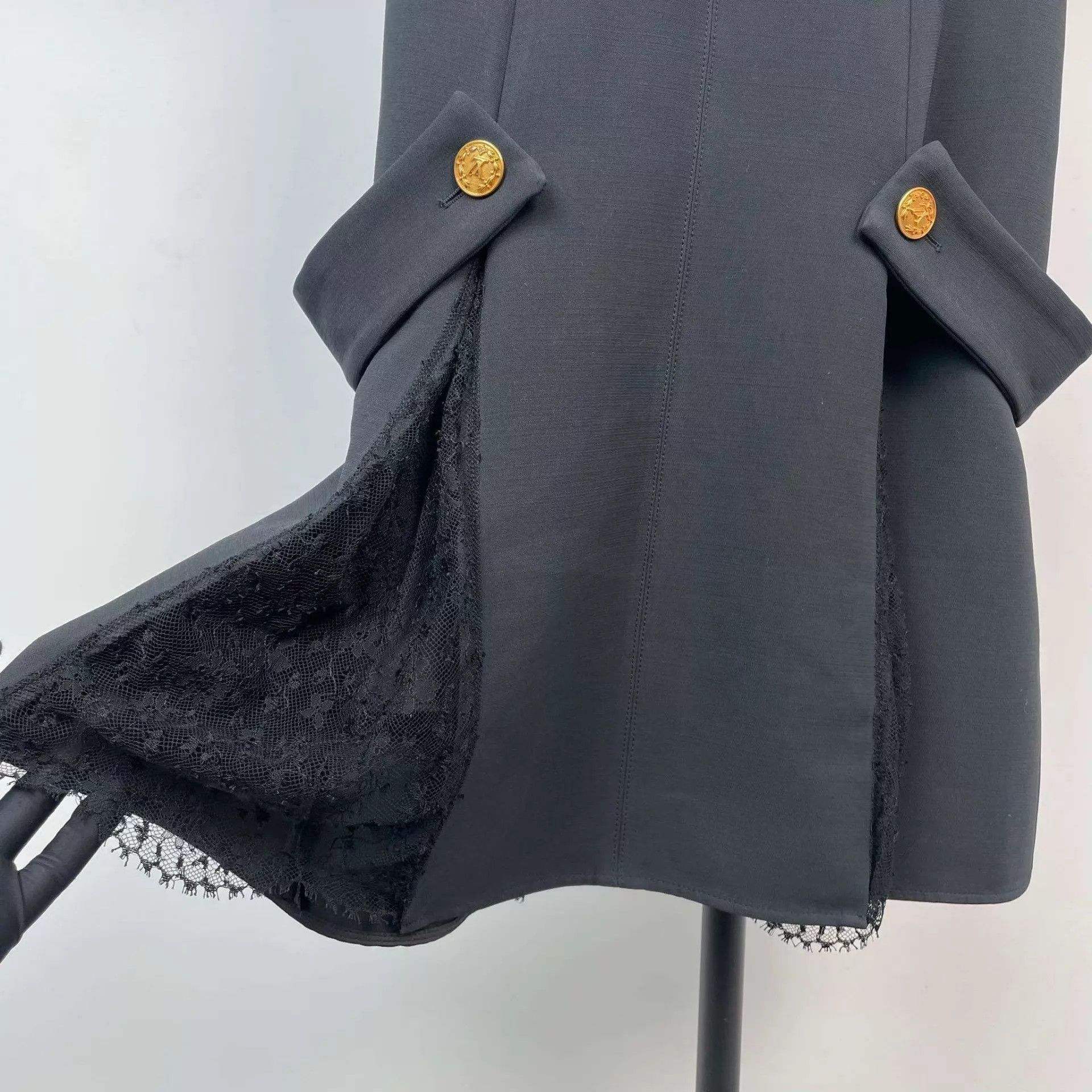 Louis Vuitton LV women's black wool dress 34 Size XS / US 0-2 / IT 36-38 - 8 Thumbnail