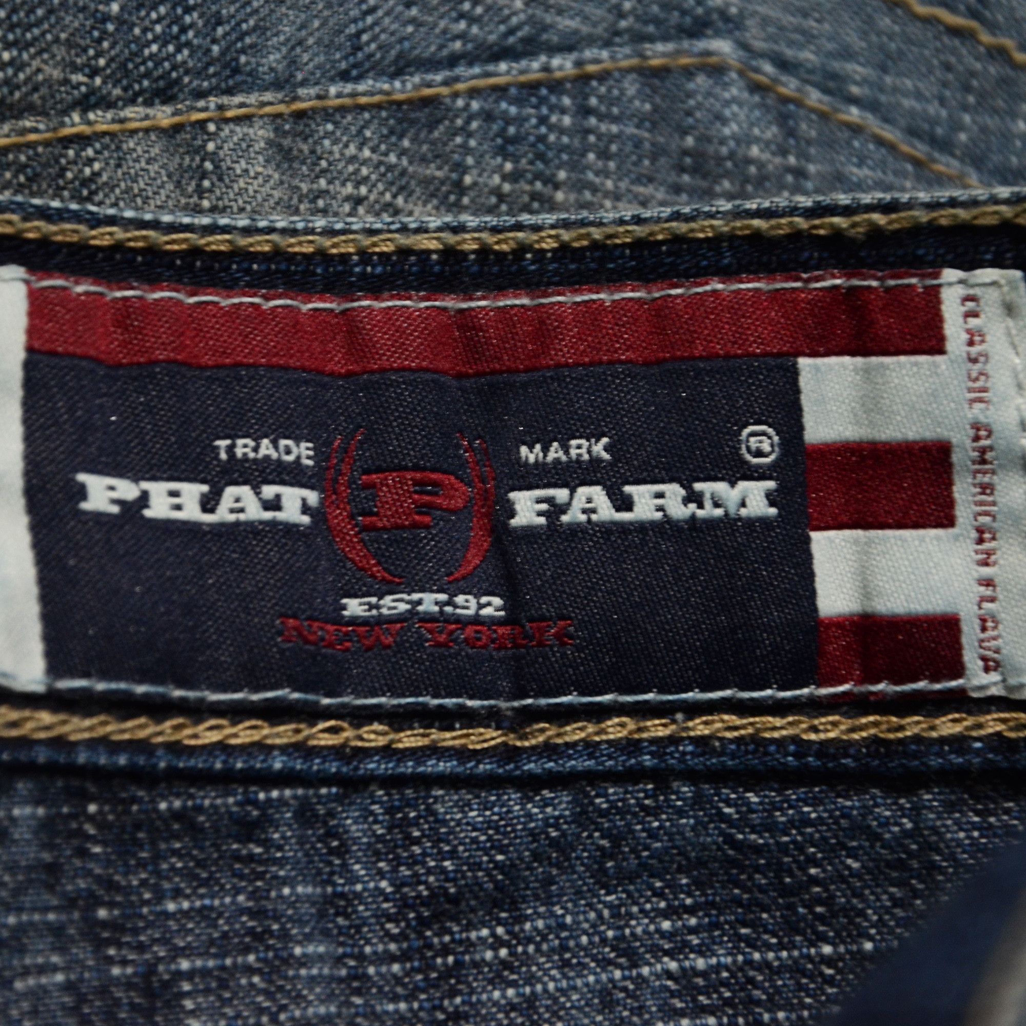 Phat Farm [Mark Stain] Phat Farm Denim Shorts 90s Hiphop Streetwear Size US 34 / EU 50 - 8 Thumbnail