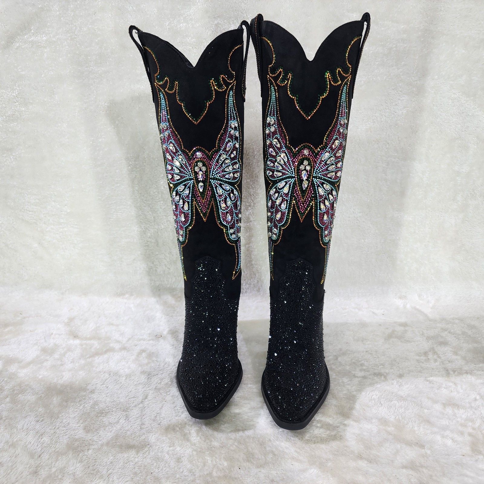 Other Fantasy Rider Country Western Cowgirl Knee Boots Rhinestones Size US 9 / IT 39 - 2 Thumbnail