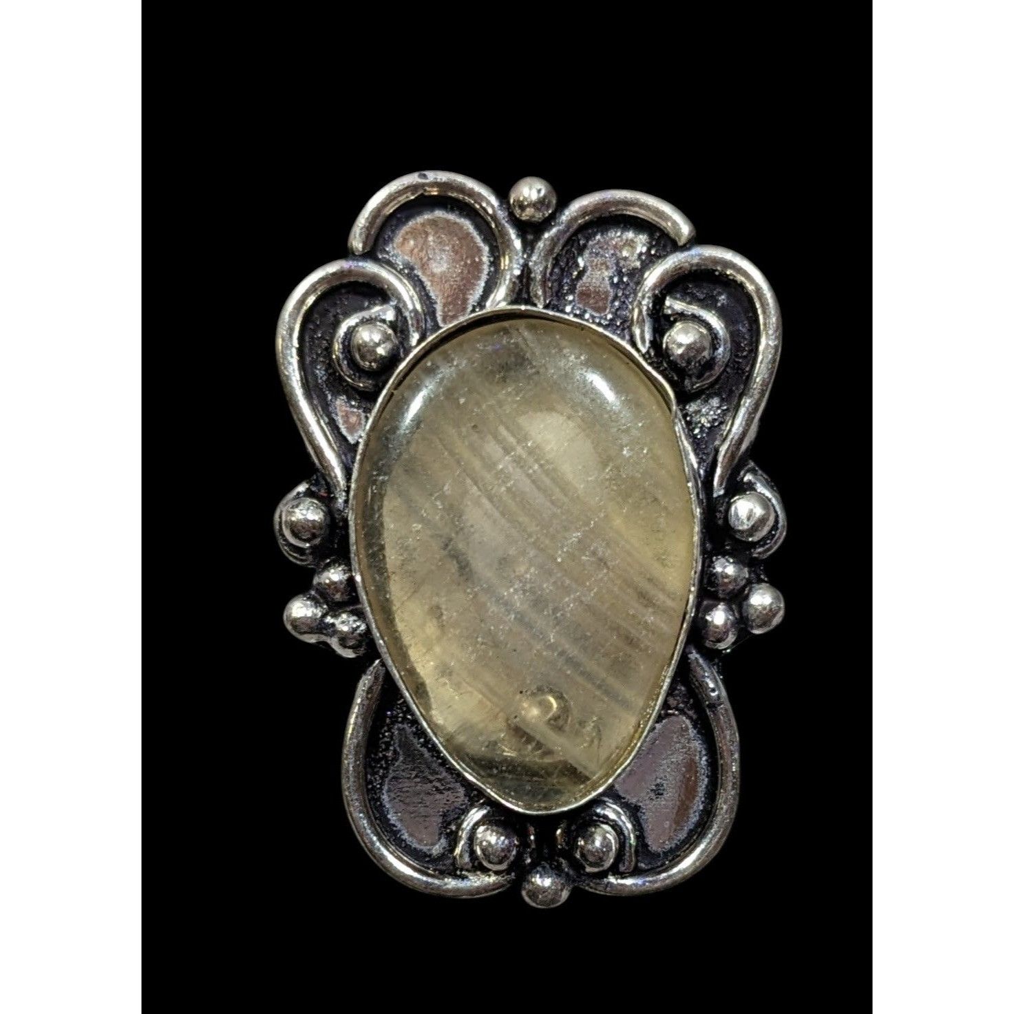 Other Victorian Style Rutilated Quartz Sterling Silver Statement R Size ONE SIZE - 1 Thumbnail