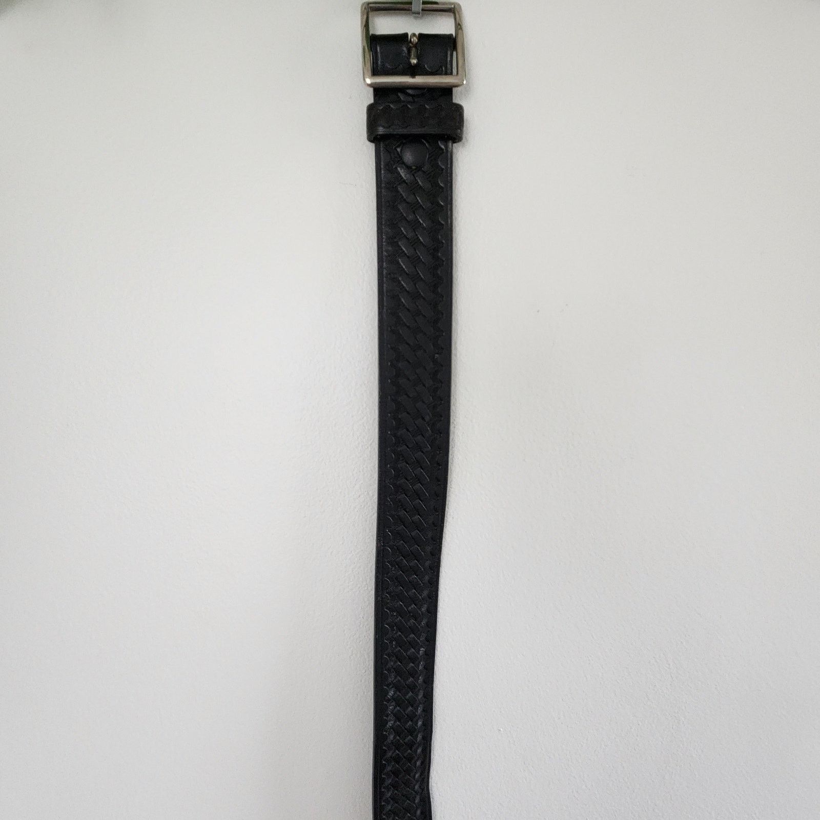 Other Jay-Pee Vintage Embossed Leather Basketweave Belt Black 36 Size 36 - 6 Thumbnail