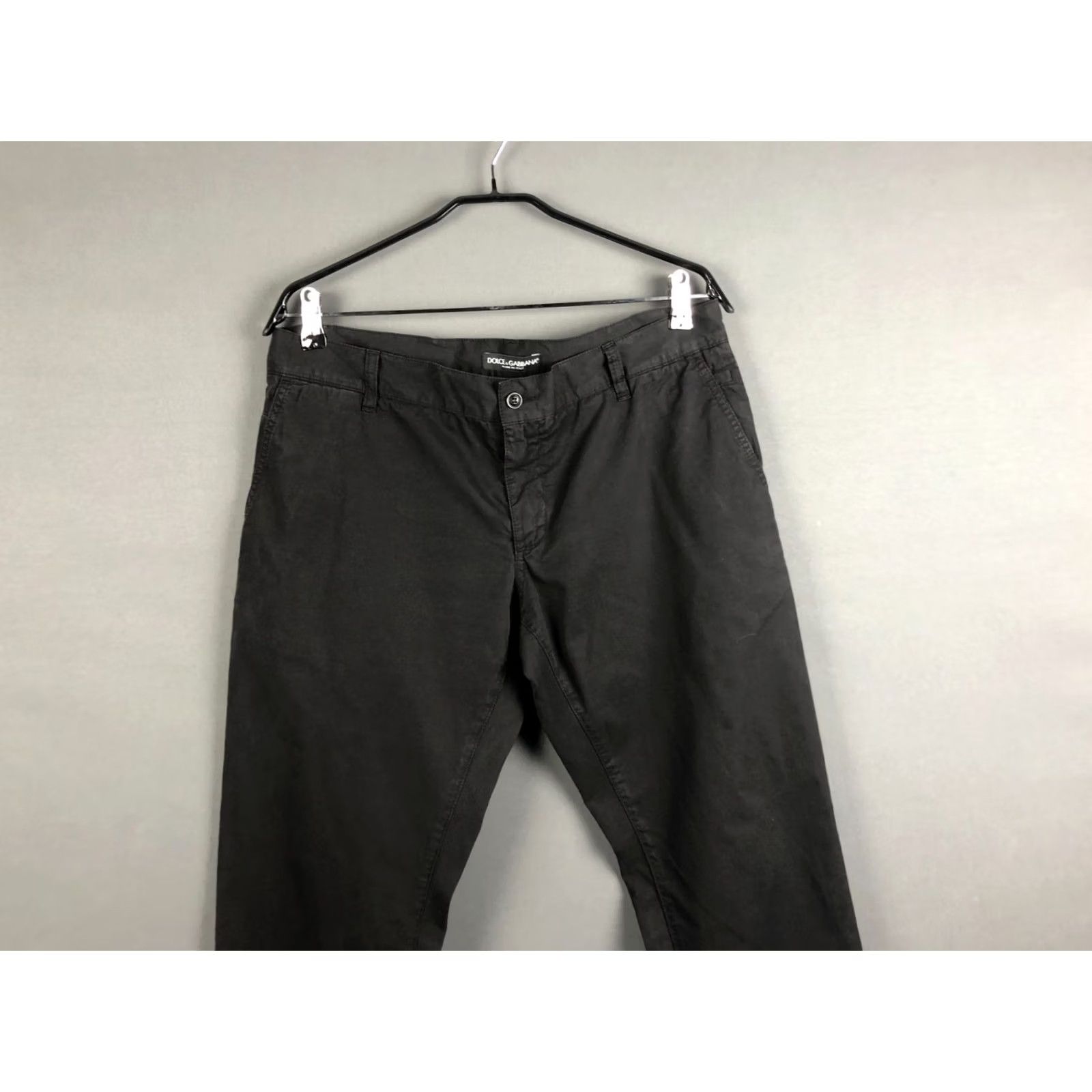 Dolce & Gabbana Dolce&Gabbana Pants Men's 50 Black Cotton Chino Regular Flat Front Logo Pockets Vintage No Size US 34 / EU 50 - 4 Thumbnail