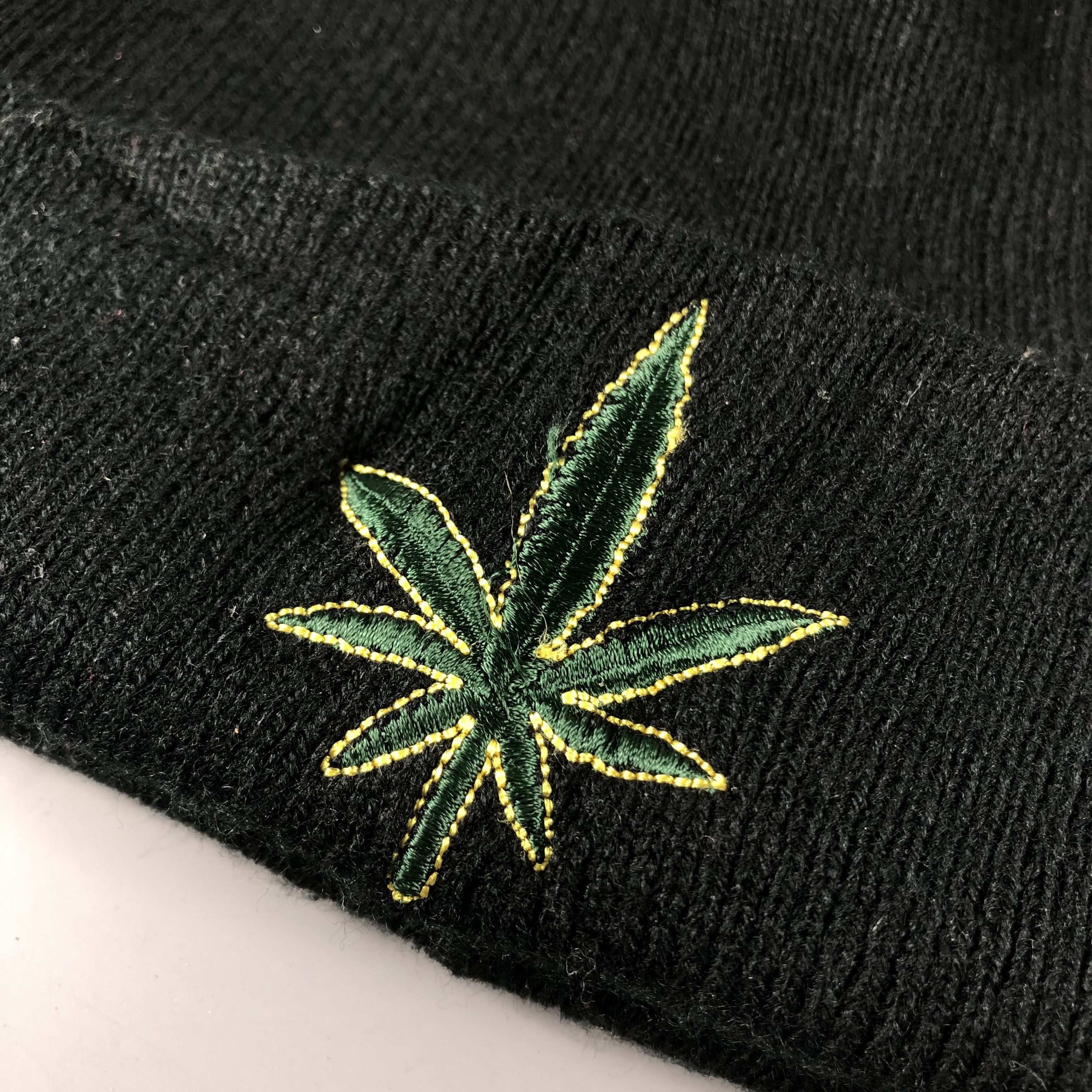 Vintage Linda Marijuana Black Beanie Snow Hat Snow Cap -D825 Size ONE SIZE - 5 Thumbnail