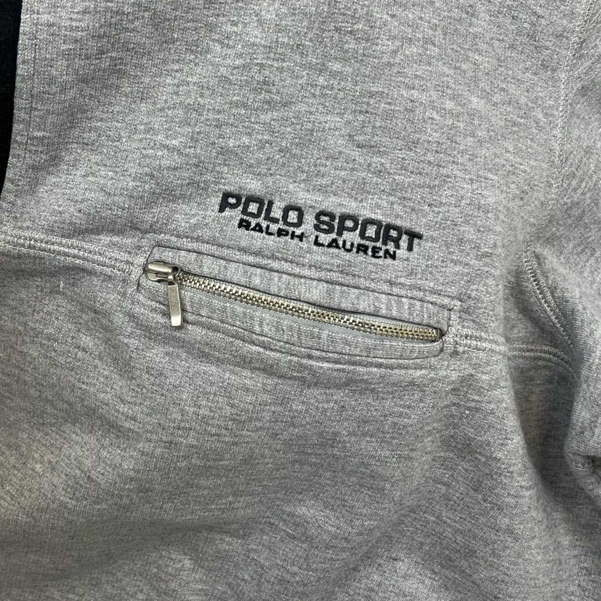 Polo Ralph Lauren × Ralph Lauren × Vintage Vintage Polo Sport Ralph Lauren Logo Grey Cotton 1/4 Zip -L Size US L / EU 52-54 / 3 - 5 Thumbnail