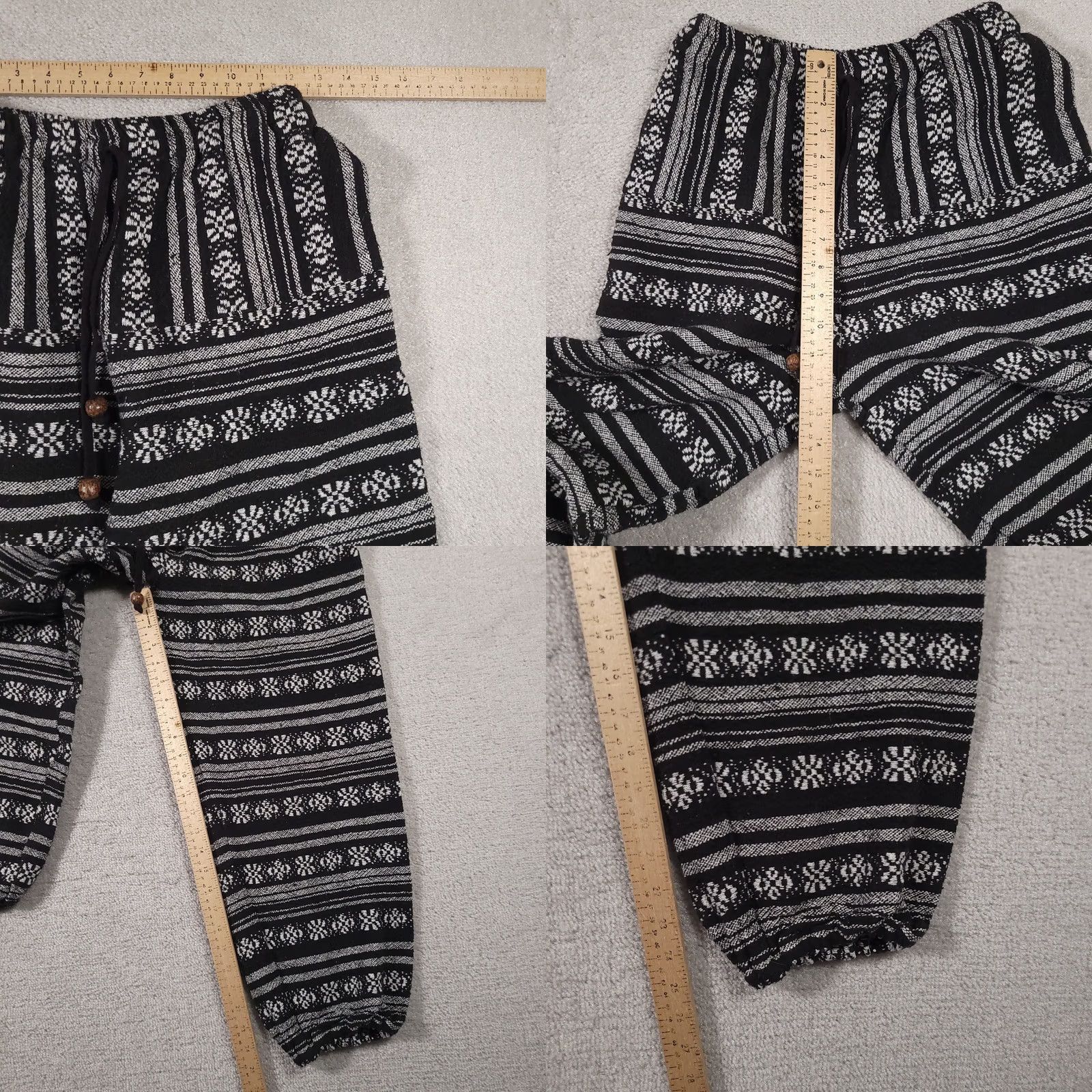 HARE Harem Pants Jogger Women Small Black Cotton Knit Drawstring Elastic Waist Pockets Tapered Inseam 25in From Harempants.com Size 28" / US 6 / IT 42 - 8 Thumbnail