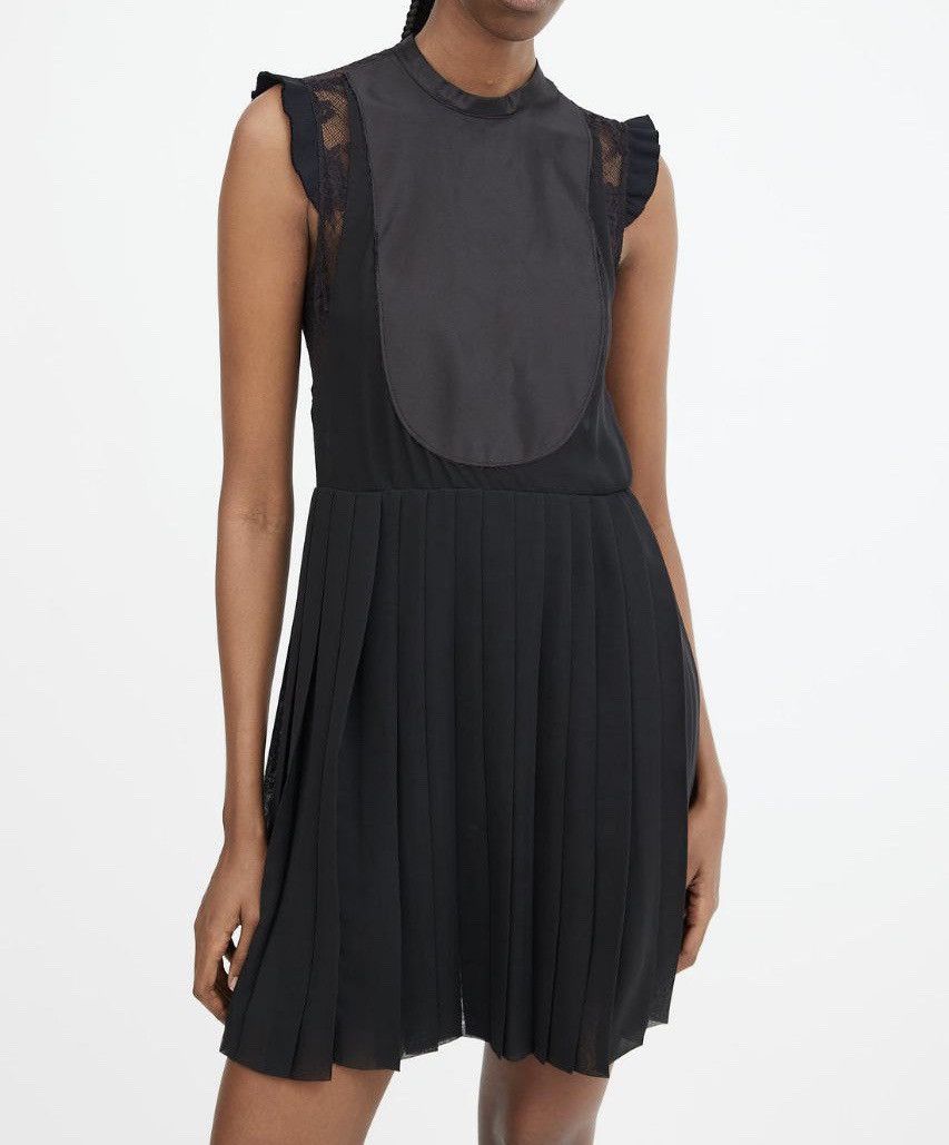 Miu Miu MIU MIU 2014 Black Lace Panelled Pleated Mini Dress IT 42 Size M / US 6-8 / IT 42-44 - 1 Thumbnail