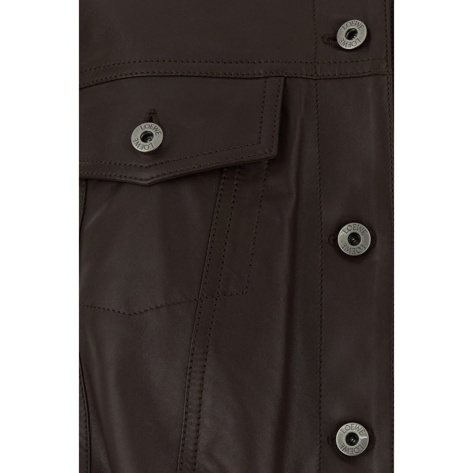 Loewe LOEWE Chocolate Brown Leather Jacket New & Authentic (Women' Size M / US 6-8 / IT 42-44 - 3 Thumbnail