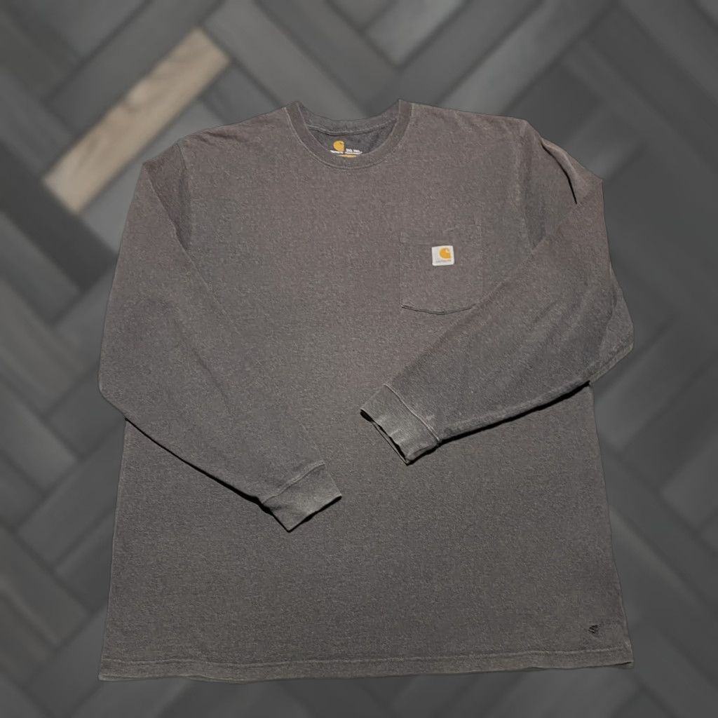 Carhartt Carhartt Shirt Mens 2XL Tall Long Sleeve Pocket Workwear K126 Original Fit Gray Charcoal Size US XXL / EU 58 / 5 - 1 Thumbnail