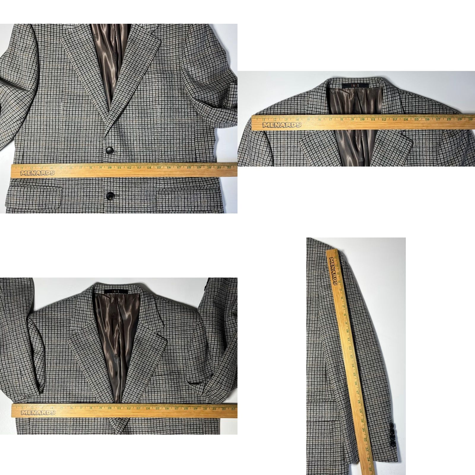DAKS VINTAGE DAKS Blazer Jacket Wool Cashmere Blend Plaid 42 Regular Gray Mens Blazer Size 42R - 9 Thumbnail