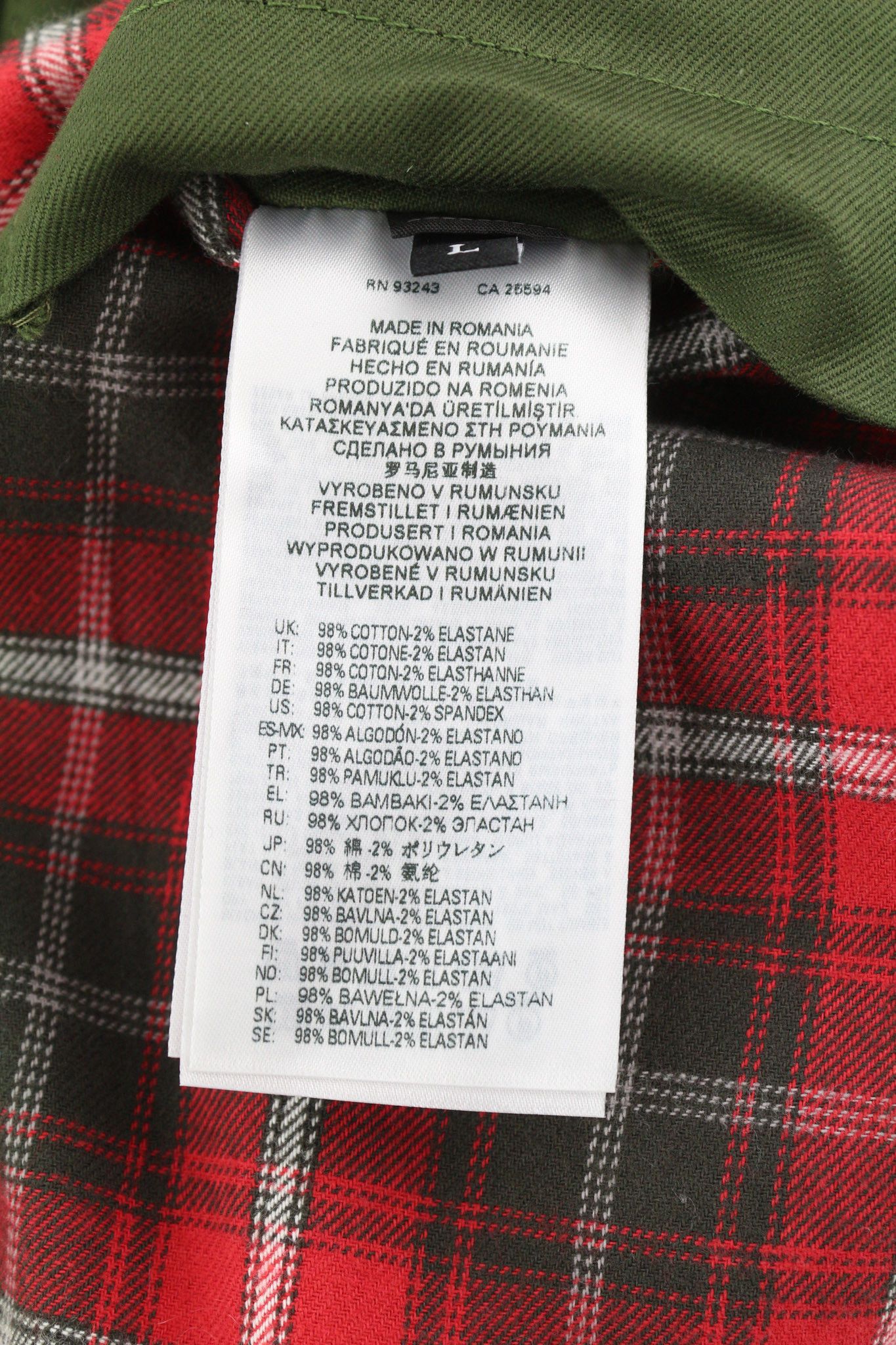 Diesel J-HARRY L Green Band Neck Plaid Lined Jacket 40029 Size US L / EU 52-54 / 3 - 11 Thumbnail
